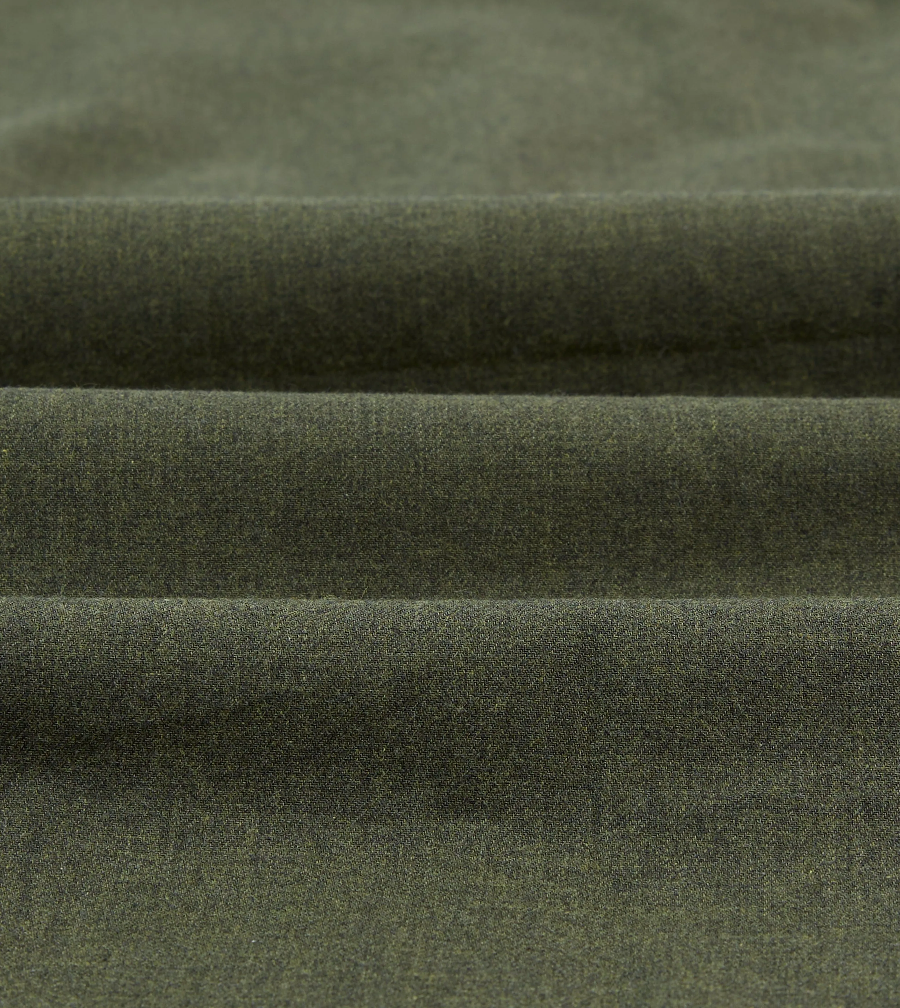 Casual Layer Look Khaki Green Cotton Flannel Two-Pocket Work Shirt