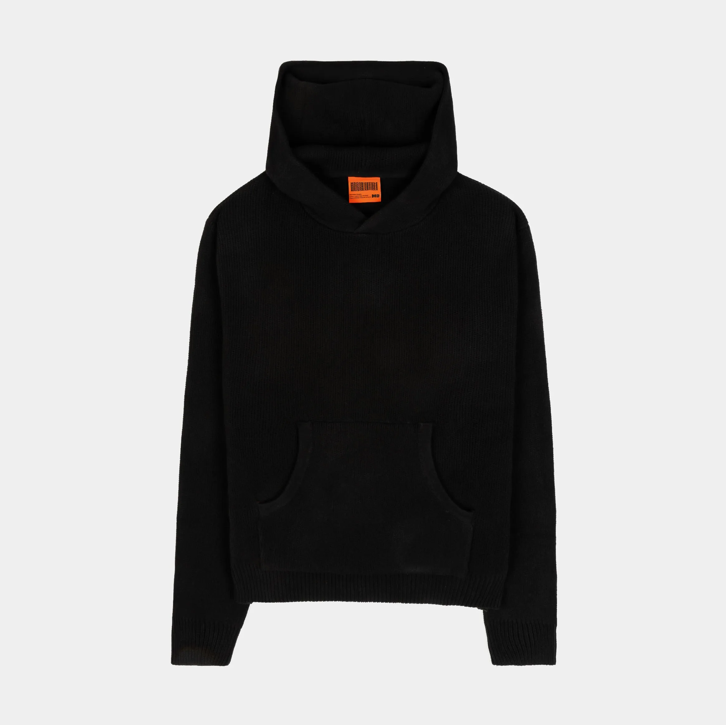 glove accents Versatile Comfort Knit Pullover Mens Hoodie (Black)