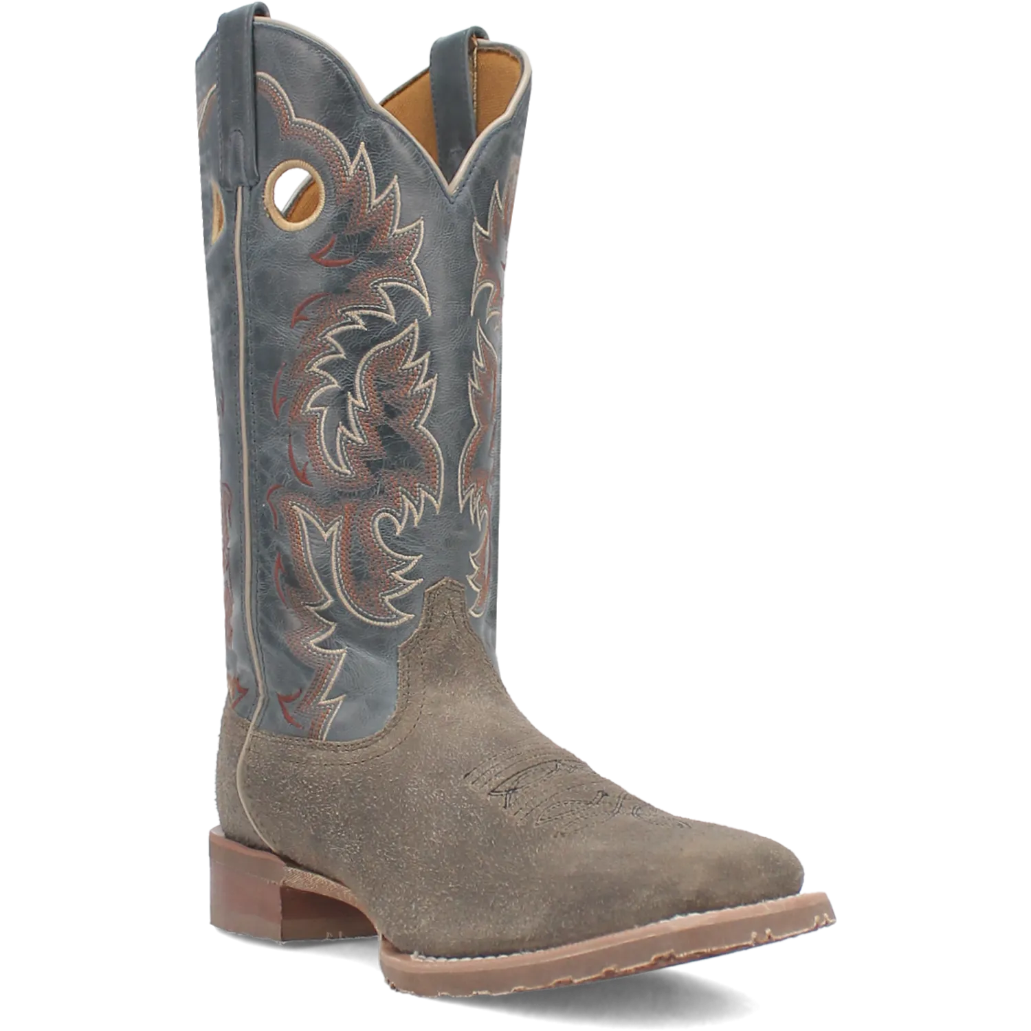 Cushioned Step Urban Traveler Laredo Men's Summit Leather Western Boot in Grey and Blue