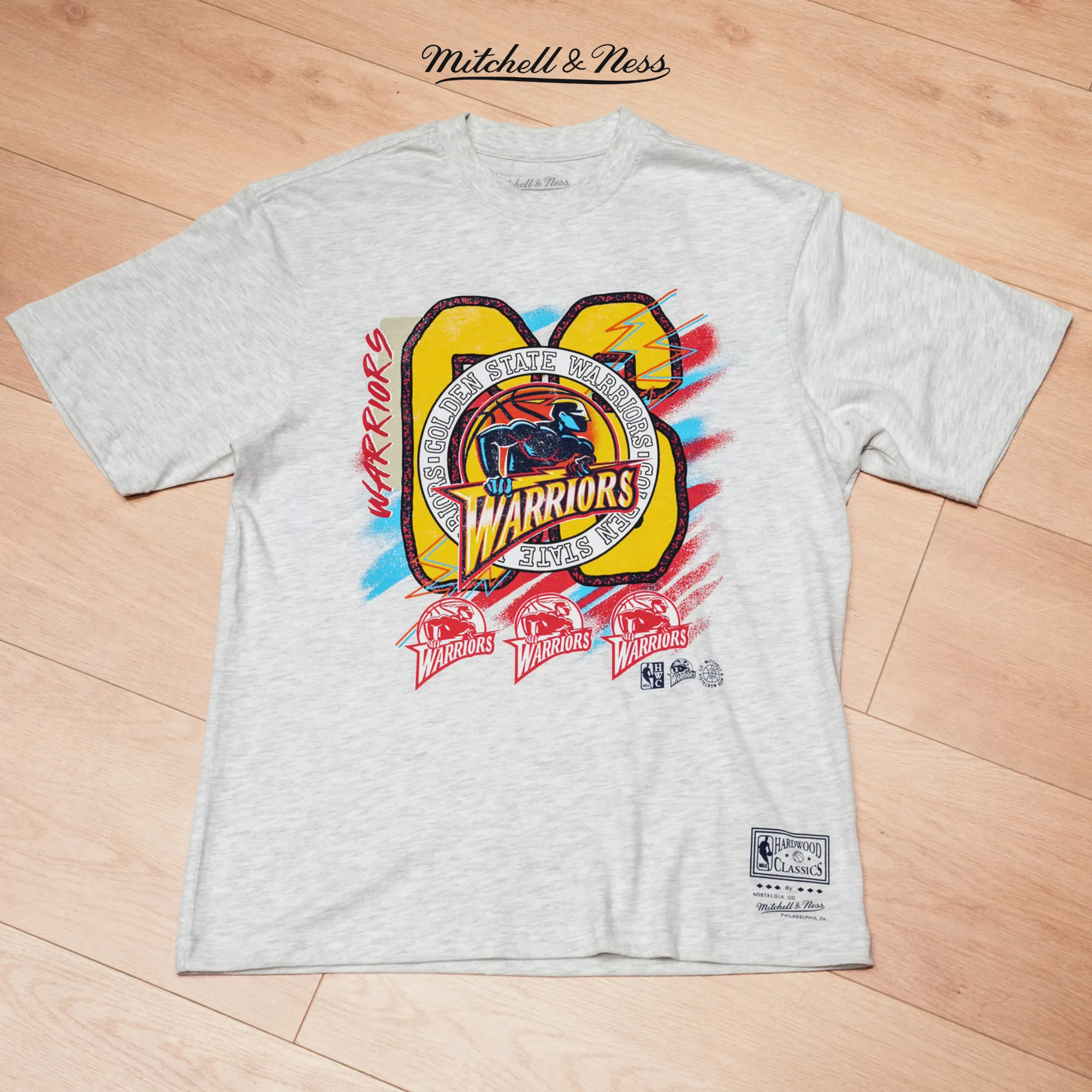Performance Wear Lightweight Fabric Mitchell & Ness NBA Brush Off 3.0 Tee Golden State Warriors