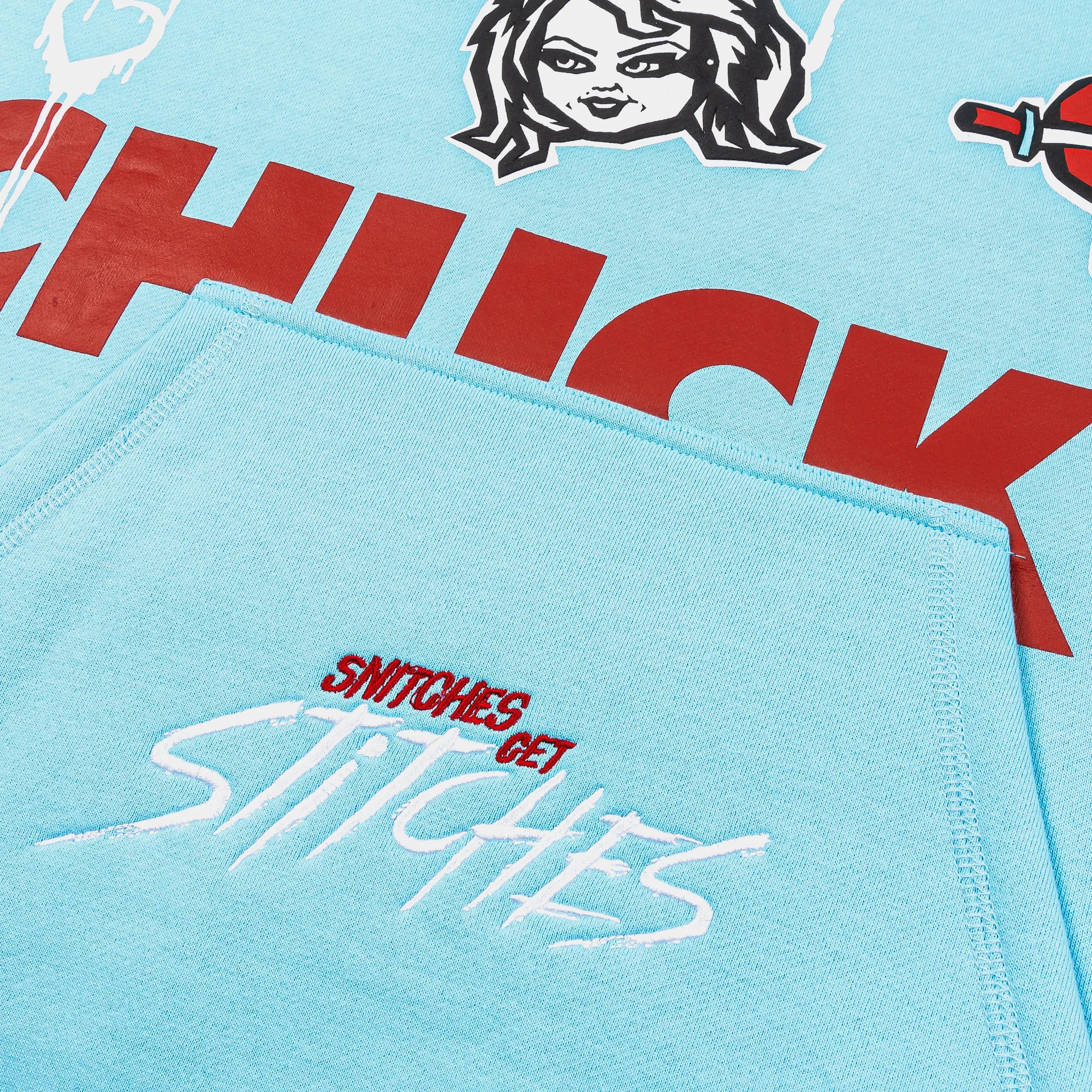 Fashion Essential SP x Chucky Wanna Play Pullover Mens Hoodie (Blue/Red)