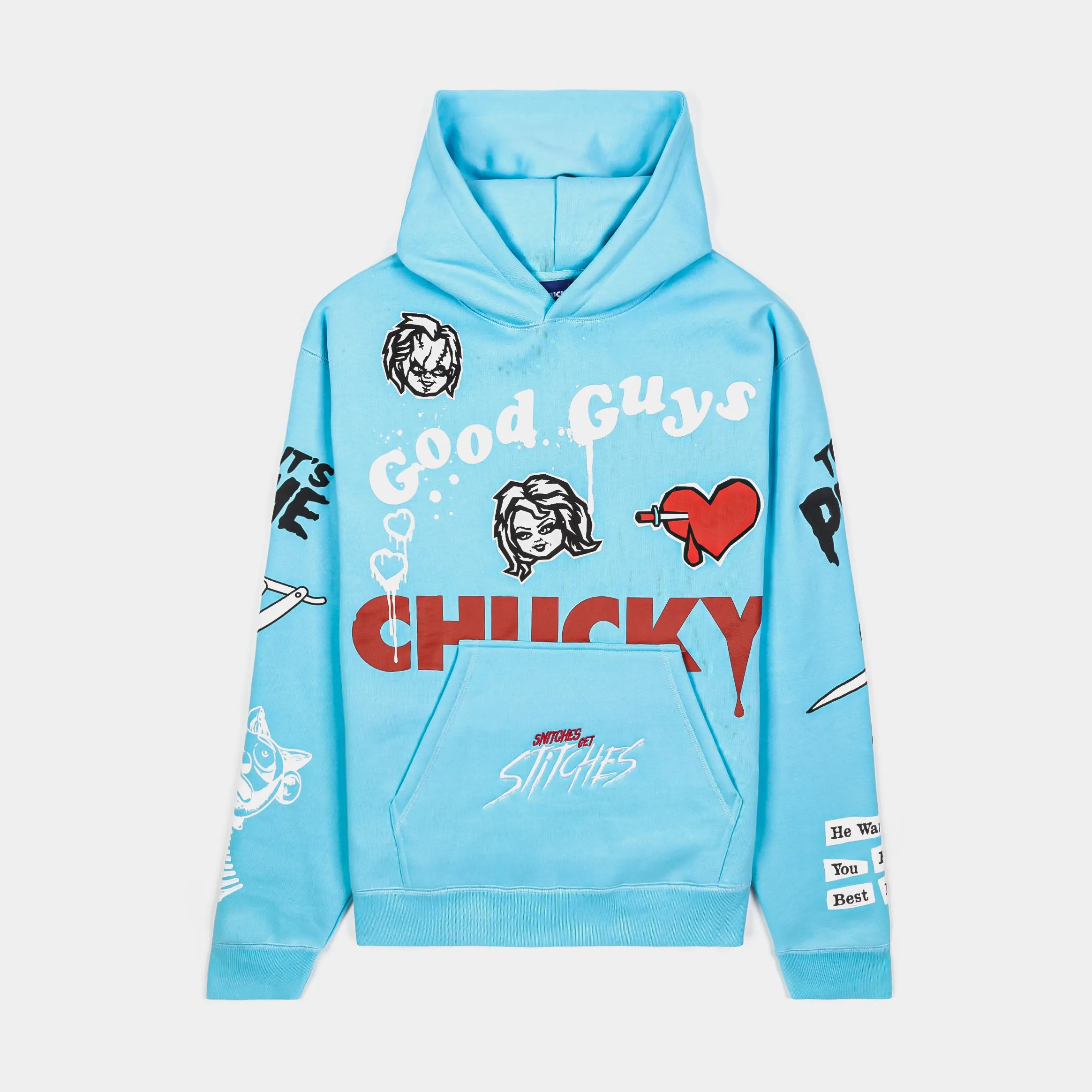 product industry position SP x Chucky Wanna Play Pullover Mens Hoodie (Blue/Red)