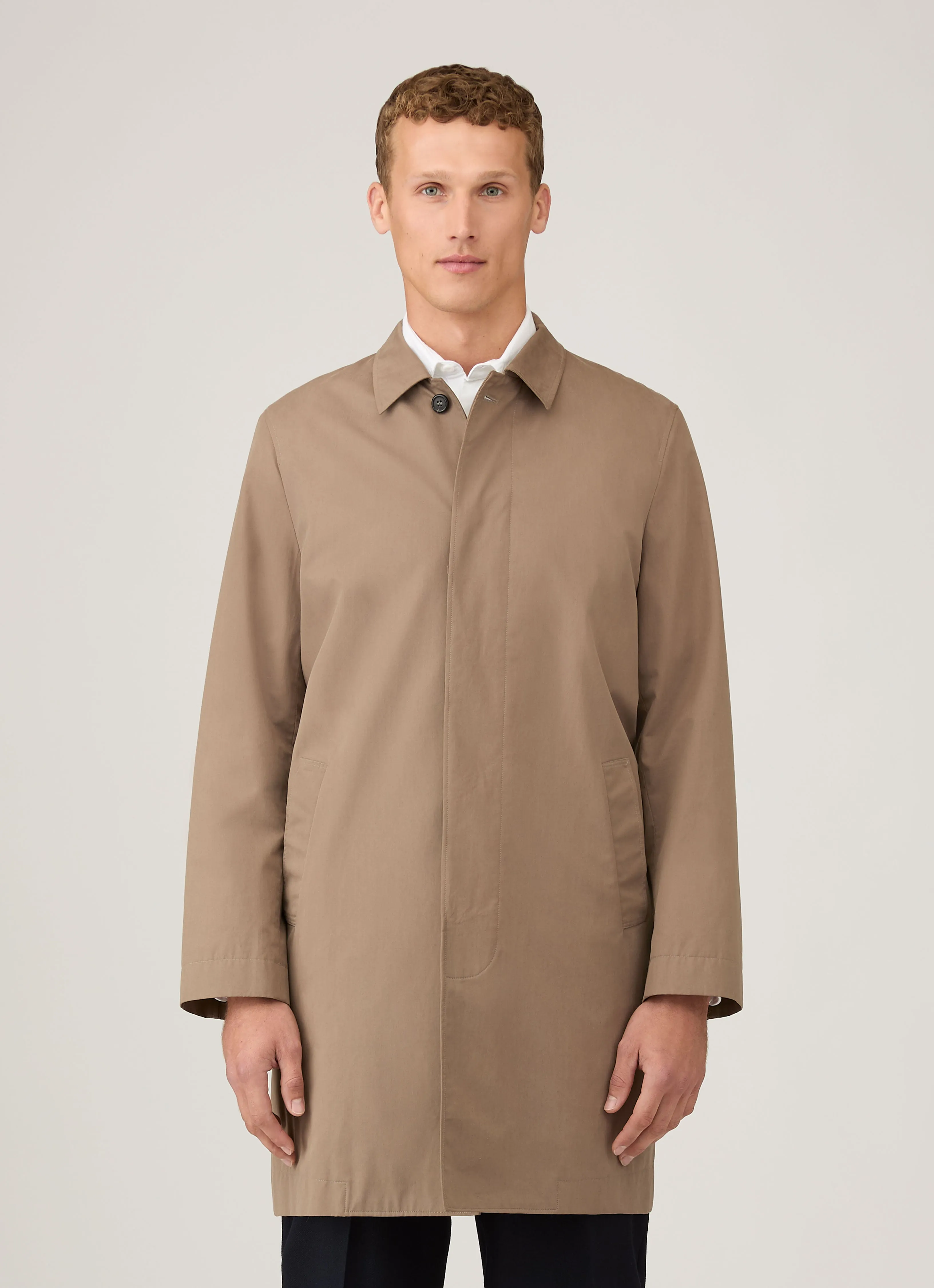 Men's Showerproof Cotton Mac in Dark Stone Eco Nice