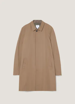 Seamless construction Men's Showerproof Cotton Mac in Dark Stone