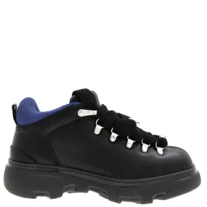 Trendy Burberry Black Trek-Style Leather Boots