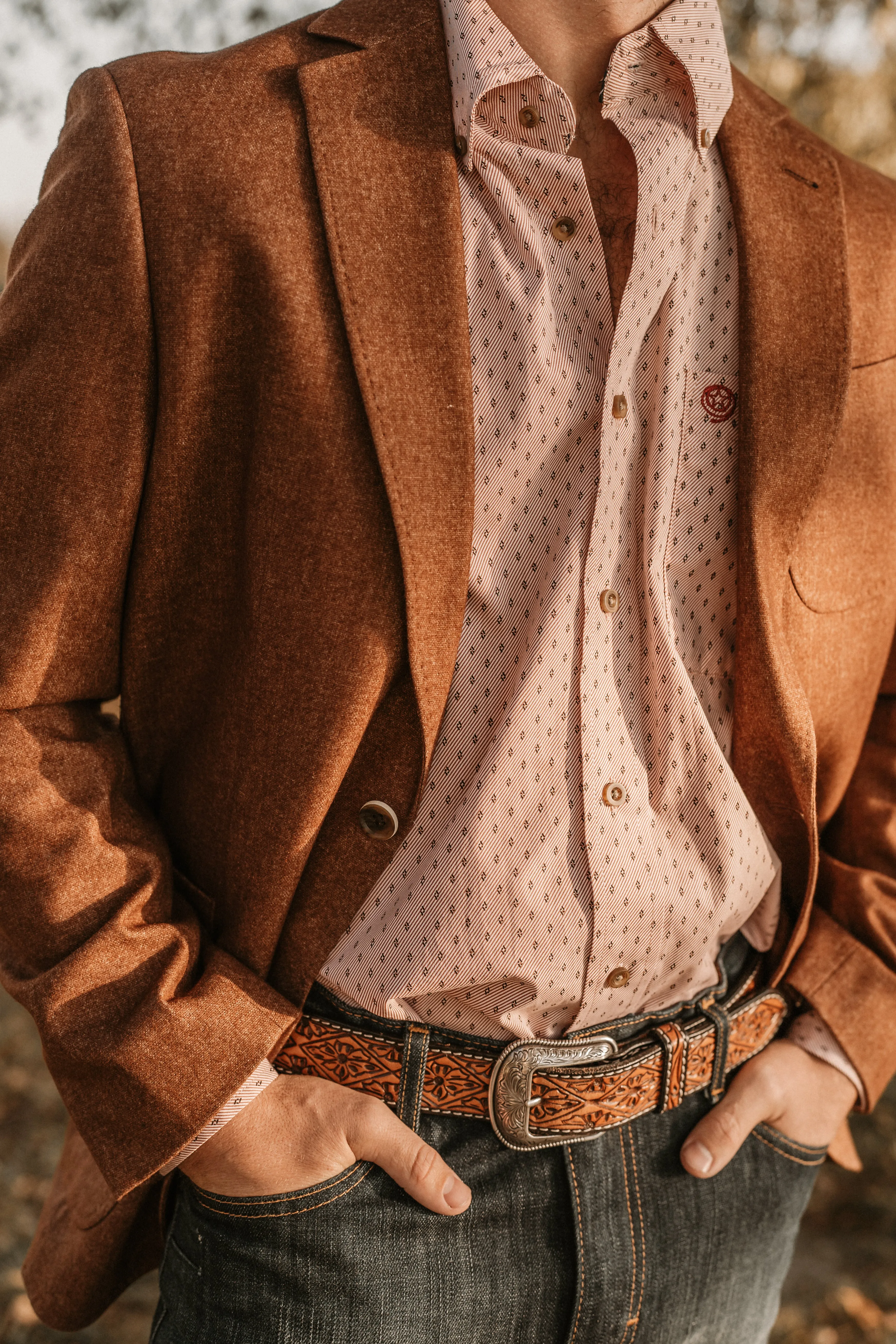 Easy Layering Flynt Western Men's Bateman Sport Jacket in Mojave Rust
