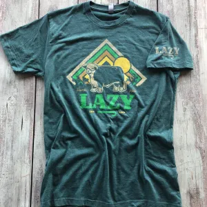 Lazy J Ranch Wear Cactus Sunrise Graphic Logo T-Shirt in Green Relaxing Fit