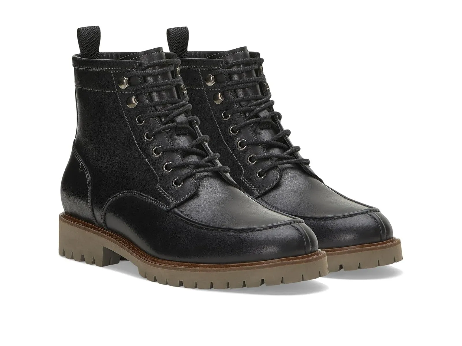 Clean Comfort Vince Camuto Kameil Men's Black Leather Waterproof Lace-Up Ankle Boots JOBB959