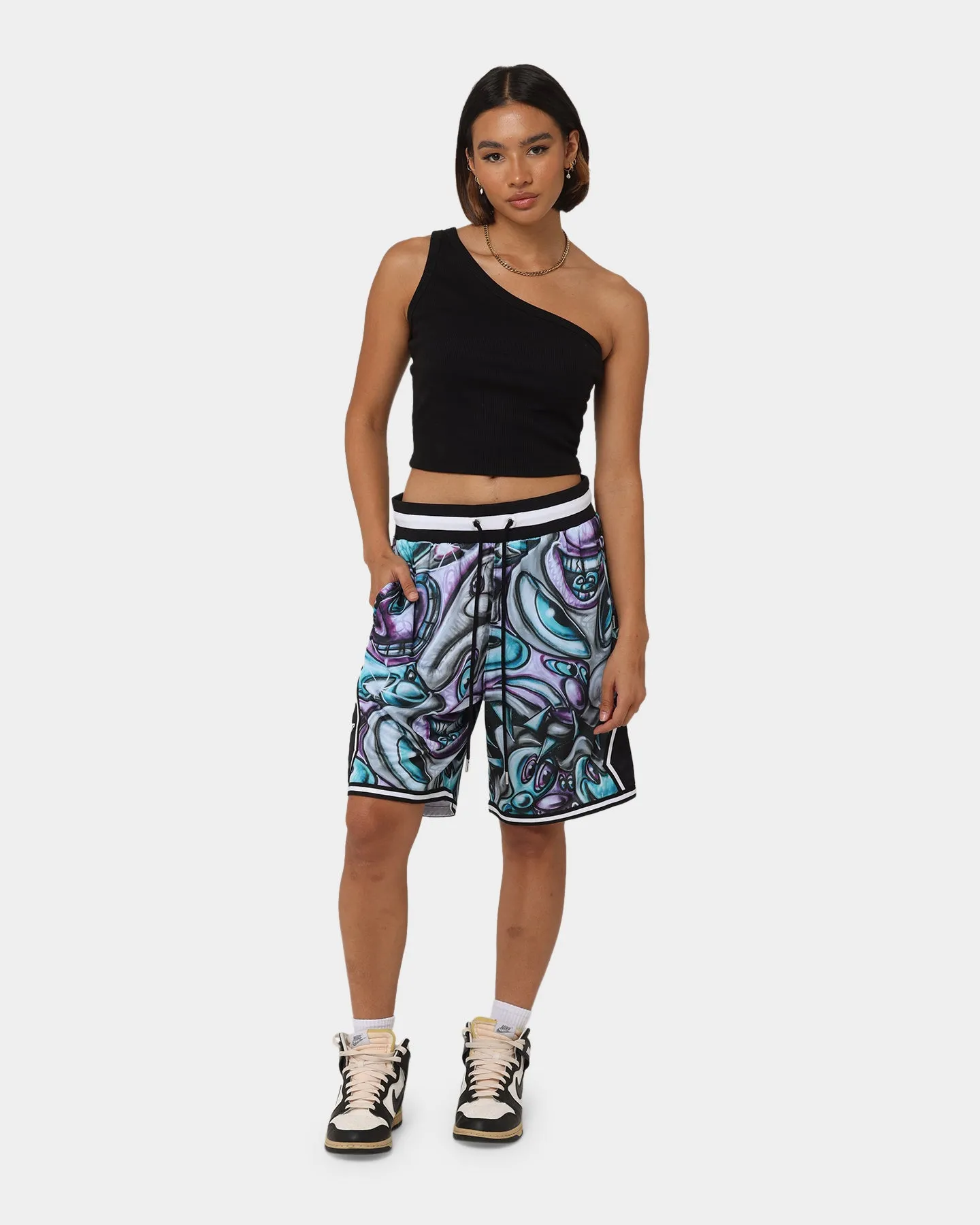 Carr?? X Kenny Scharf Krunch Time Ball Shorts Black Beach Ready Breezy Motion