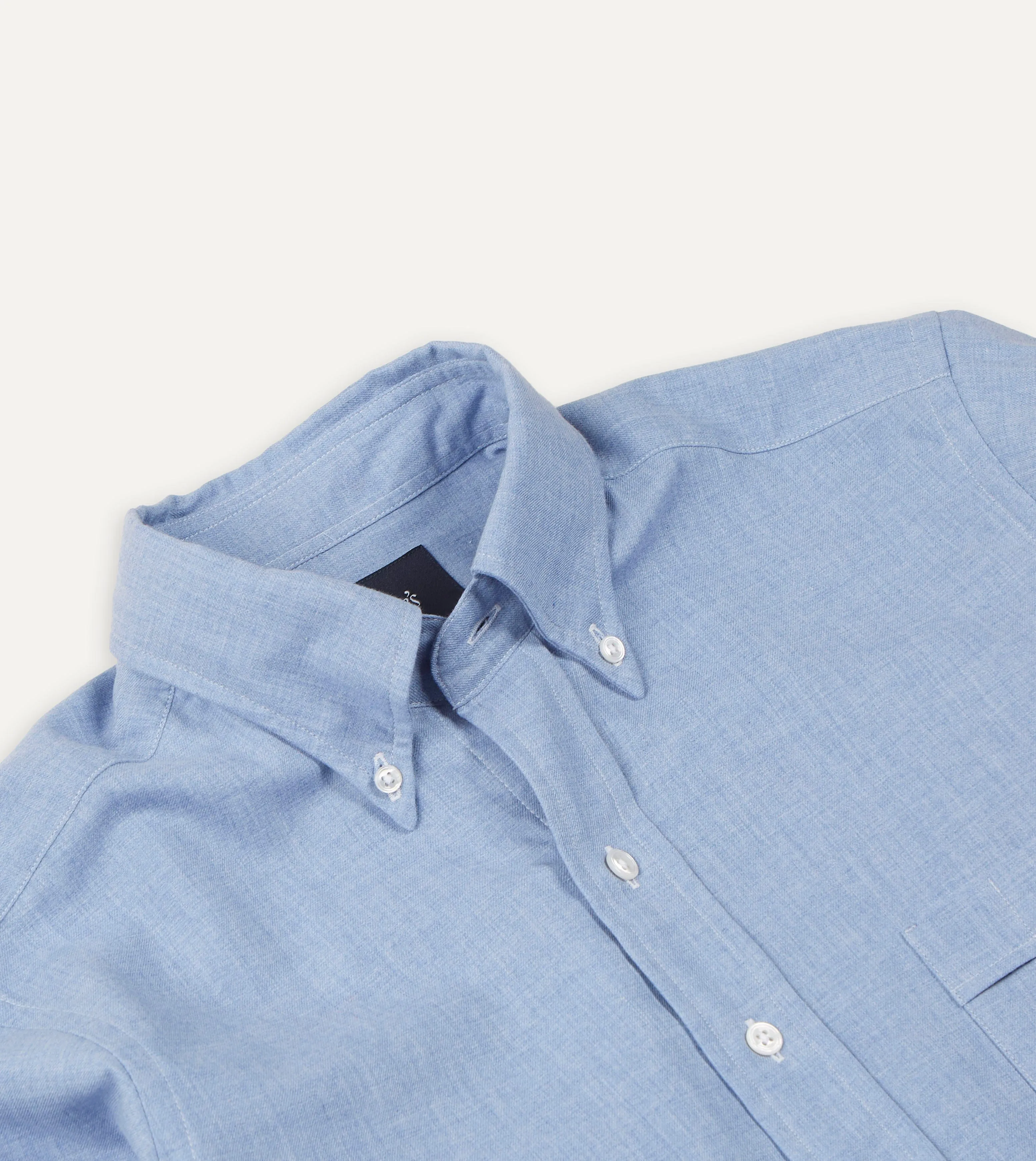 Day-to-Day Comfort Cool Vibes Light Blue Brushed Cotton Button-Down Shirt