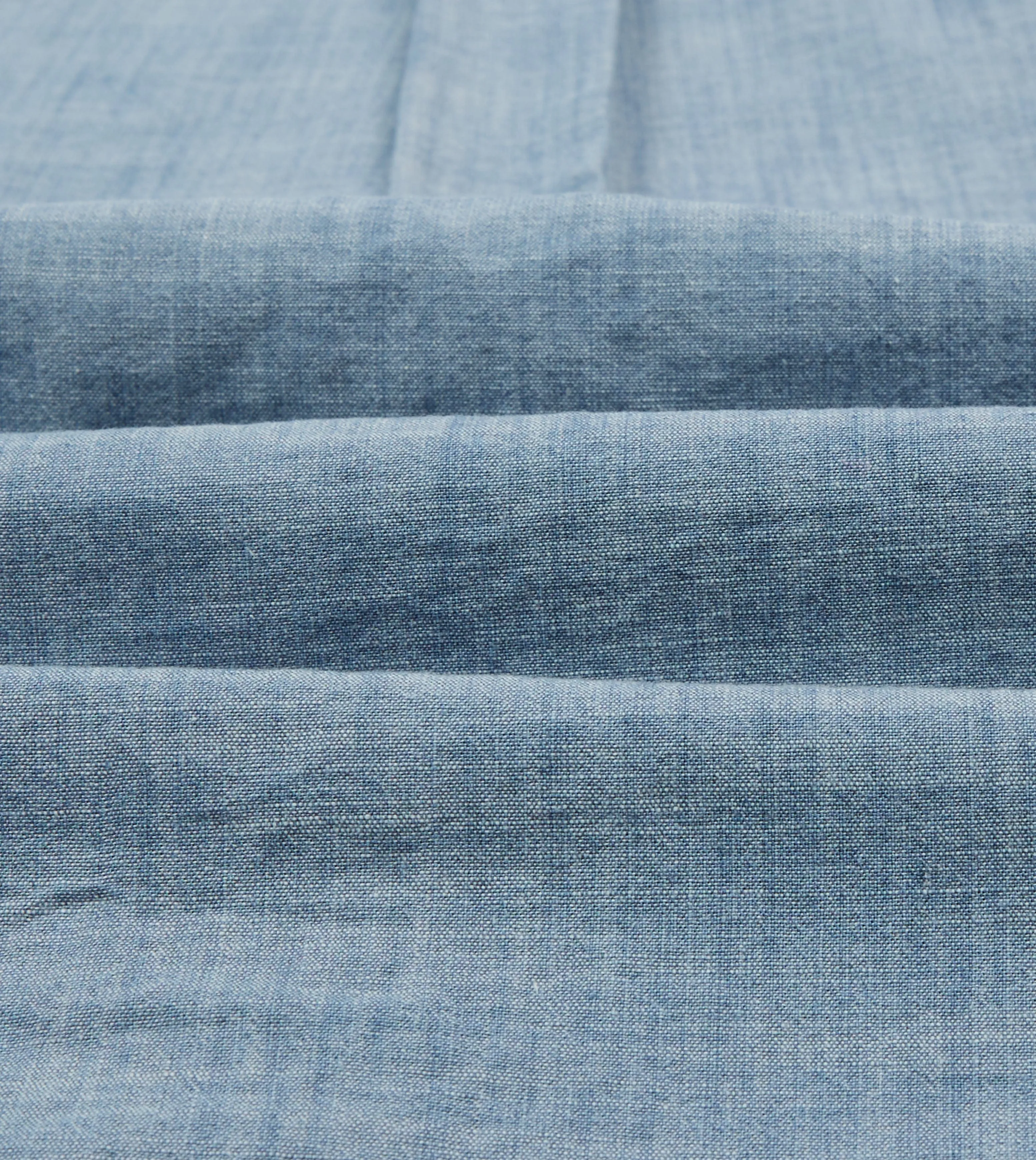 Light Blue Cotton Chambray Button-Down Shirt Cozy Wearable NonRestrictiveCut