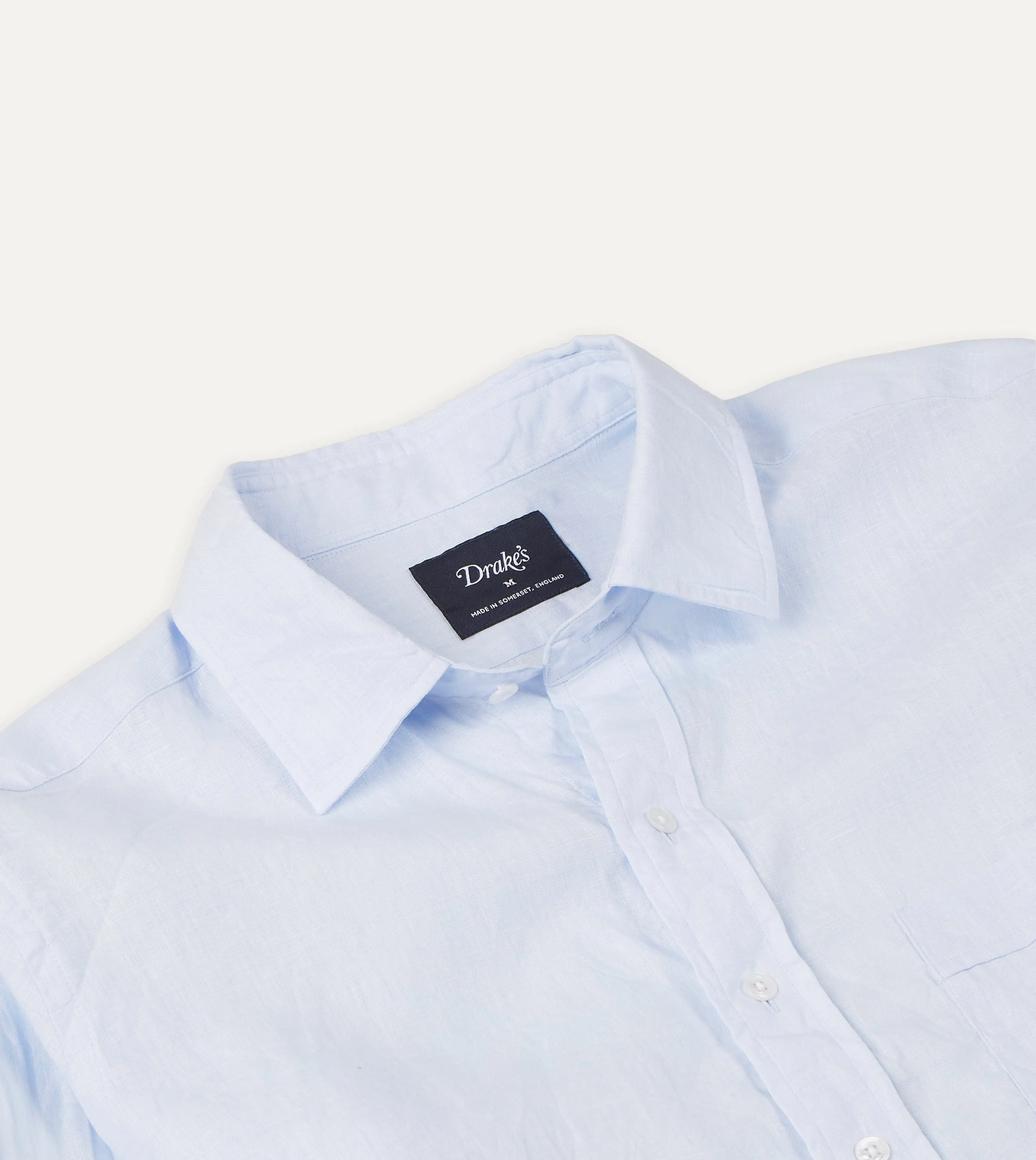 Light Blue Linen Spread Collar Shirt Classic and Comfy