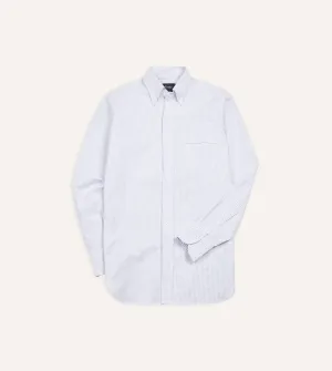 Anti Perspiration Lining Light Blue Ticking Stripe Cotton Oxford Cloth Button-Down Shirt