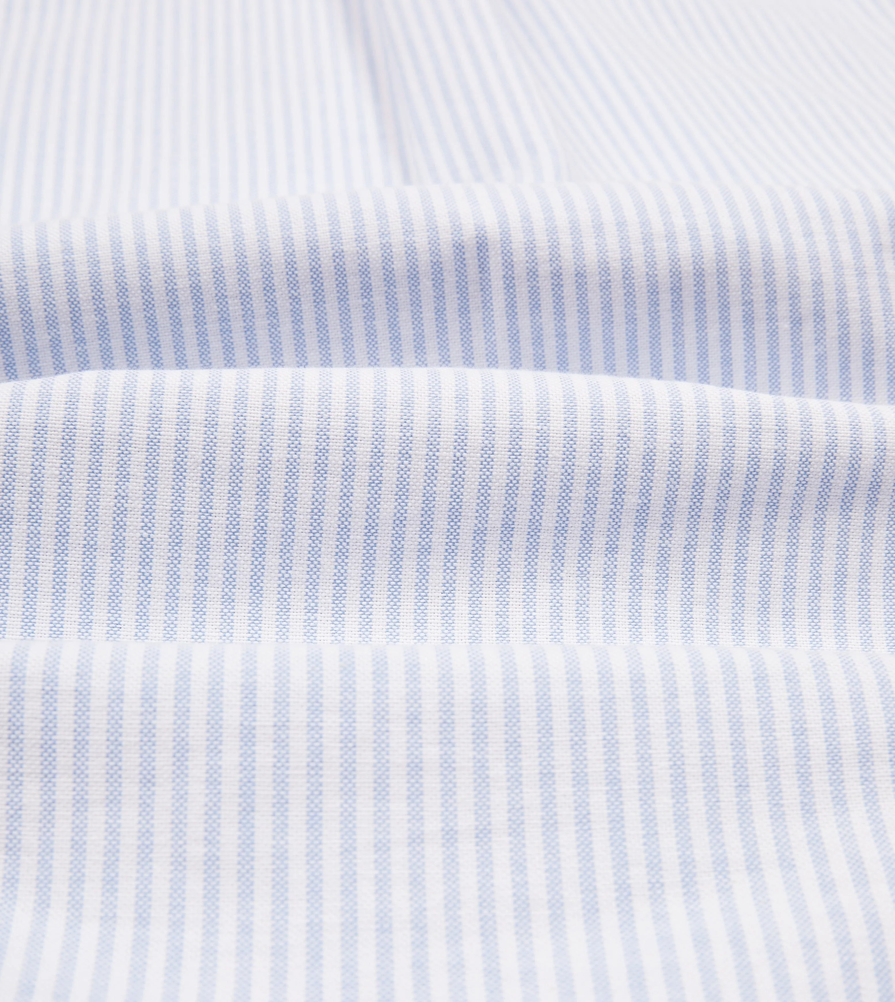 Quick Comfort Design Quick Release Hem Light Blue Ticking Stripe Cotton Oxford Cloth Button-Down Shirt