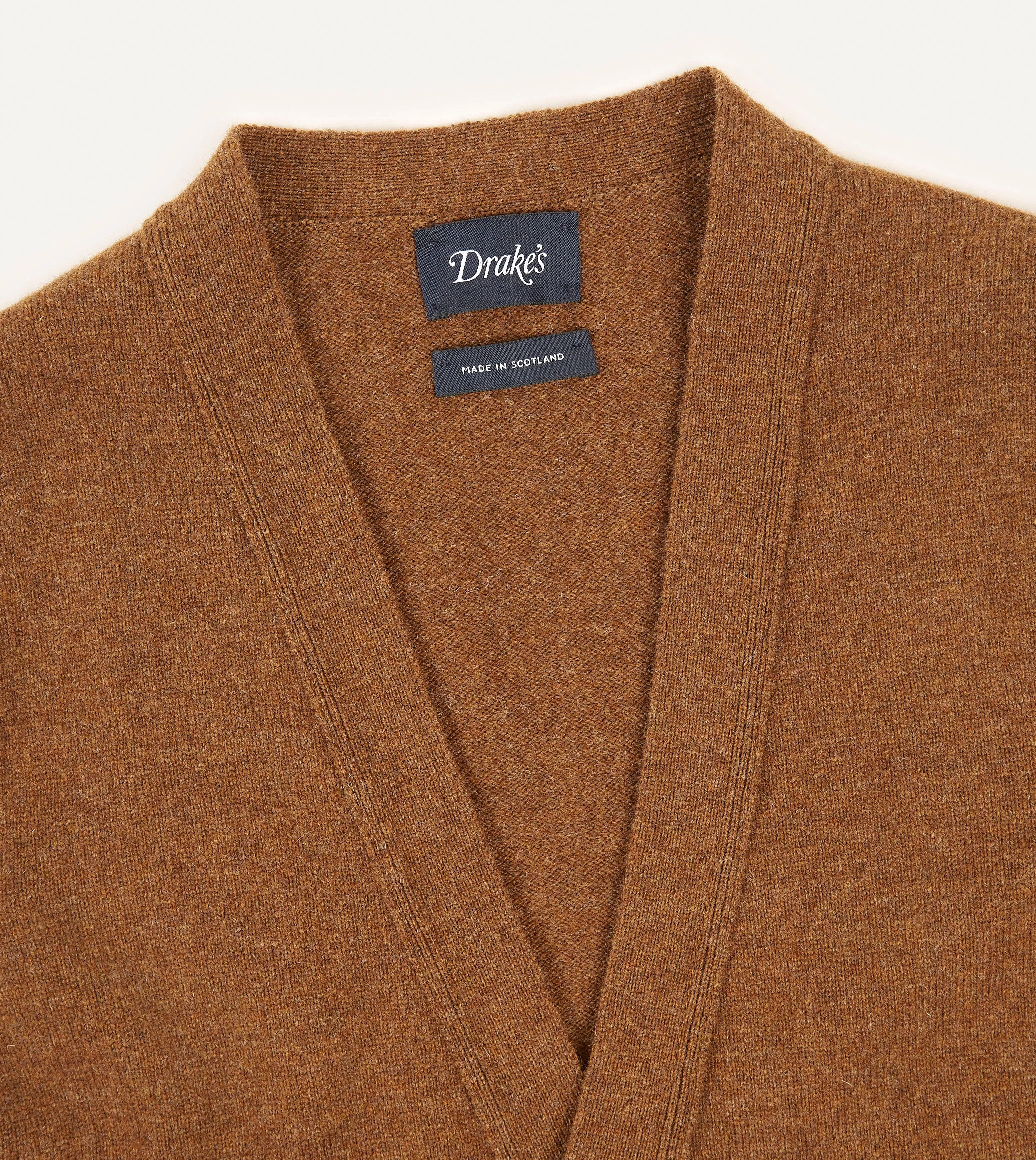 High Elasticity Fiber Light Brown Lambswool Sleeveless Cardigan