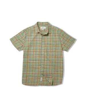 Light Weight Power Loom Short Sleeve Shirt - Basil Maroon Plaid HighThreadCount