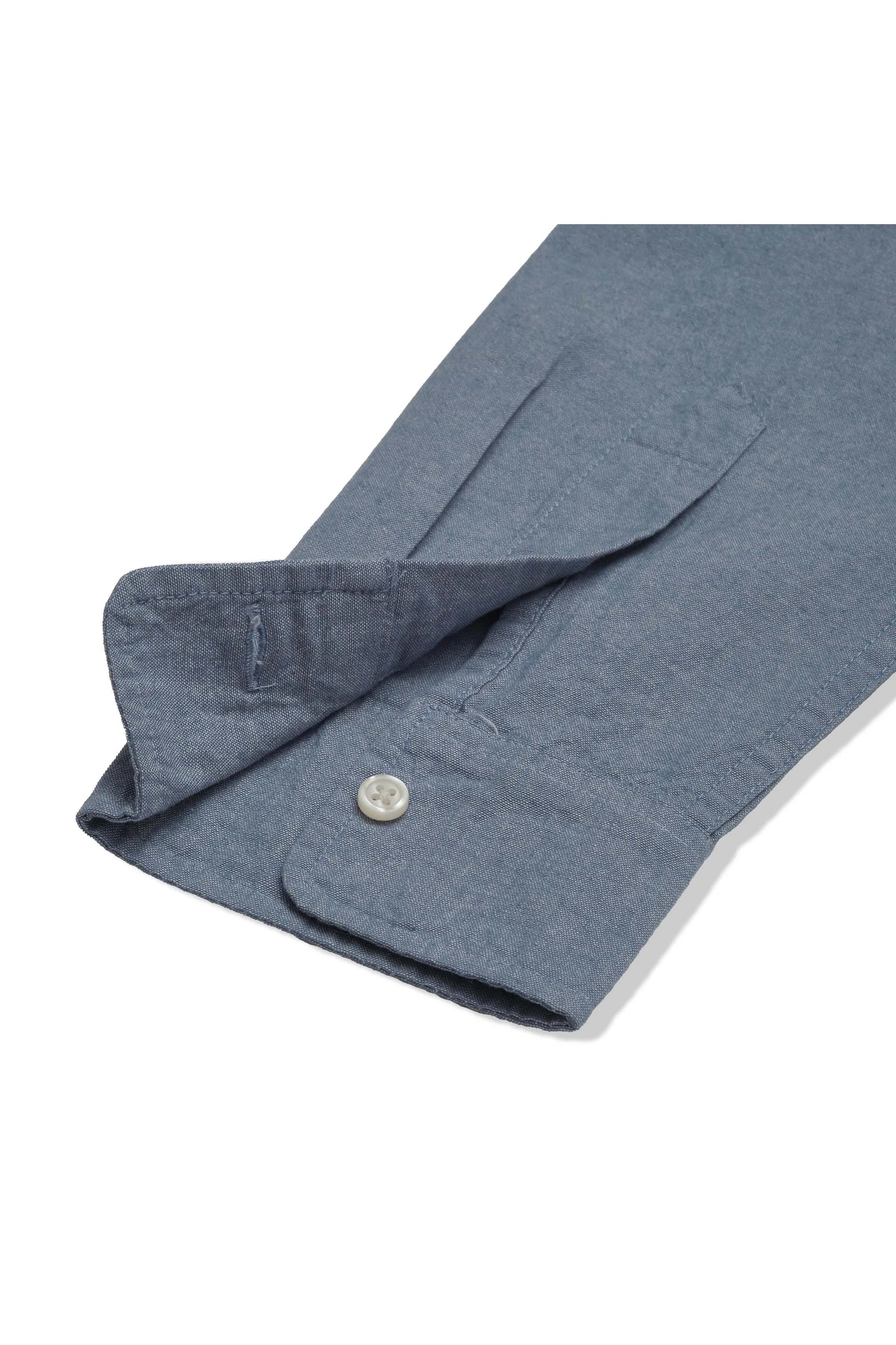 Lightweight Chambray Solid  Shirt - Denim Blue Sporty and Cool Soft Knit