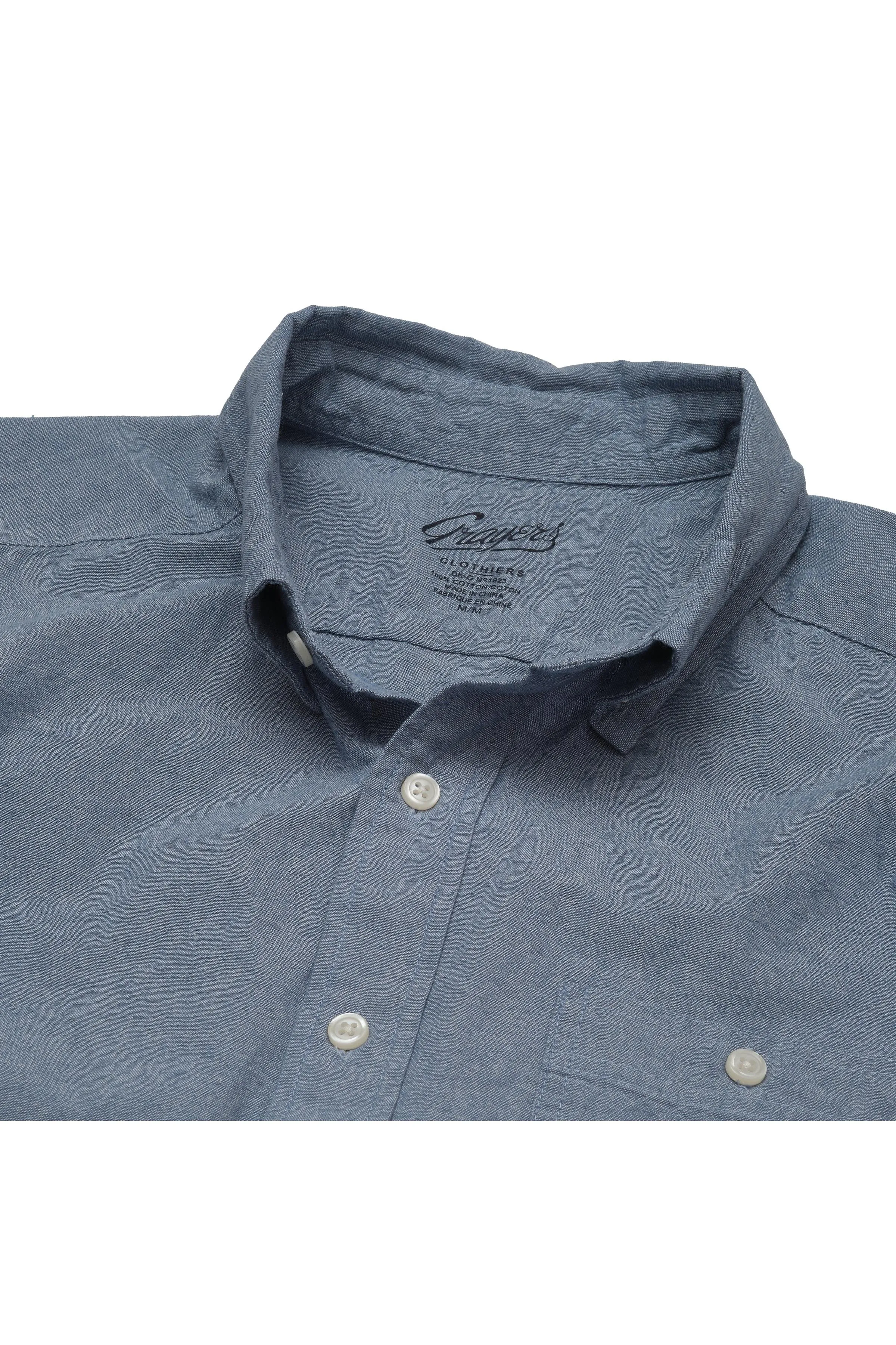 Customizable Lightweight Chambray Solid  Shirt - Denim Blue