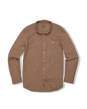 Active Comfort Style Lightweight Chambray Solid  Shirt - Taupe