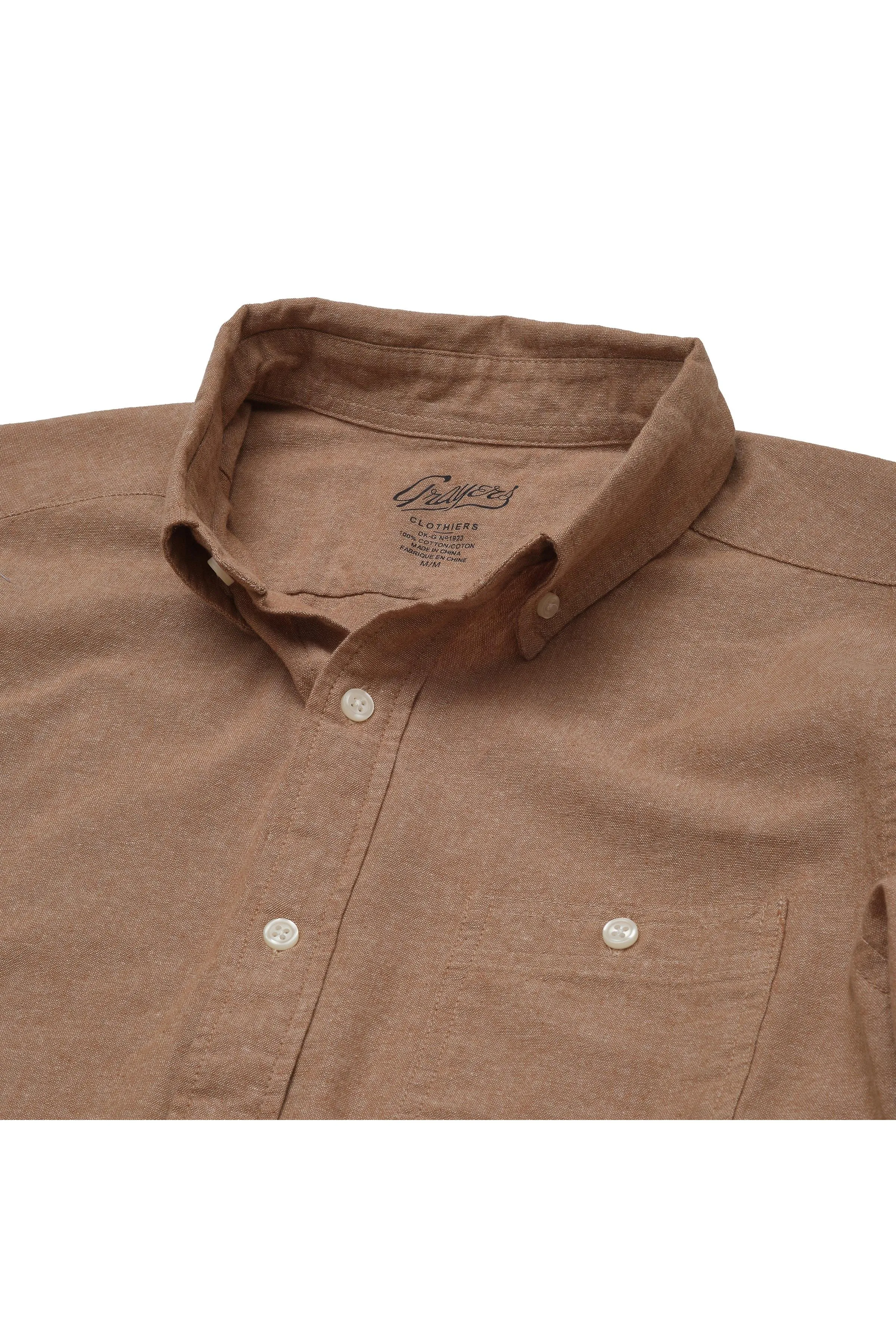 Kids playfulness Ultimate Fit Lightweight Chambray Solid  Shirt - Taupe