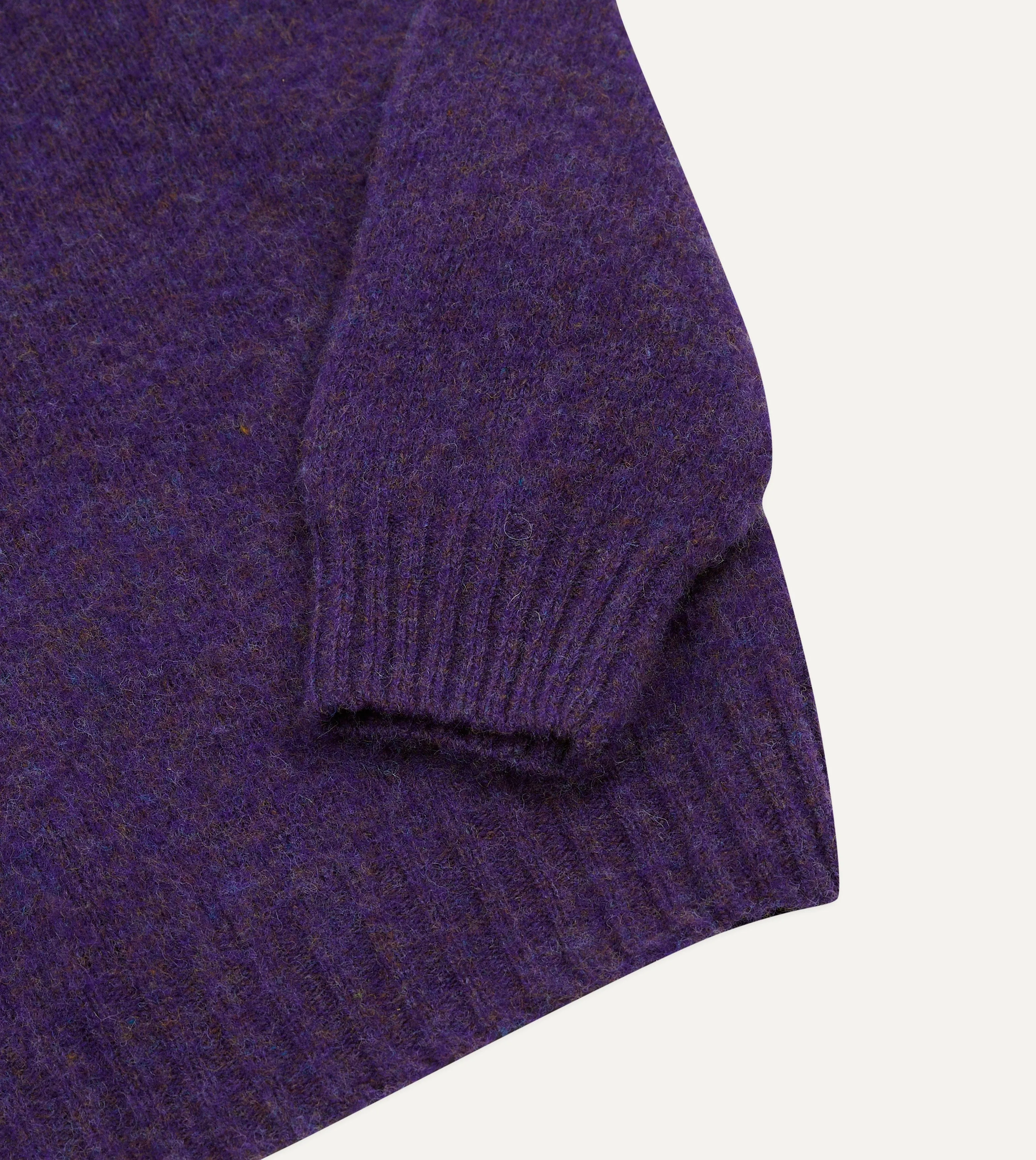 early morning Lavender Brushed Shetland Crew Neck Jumper