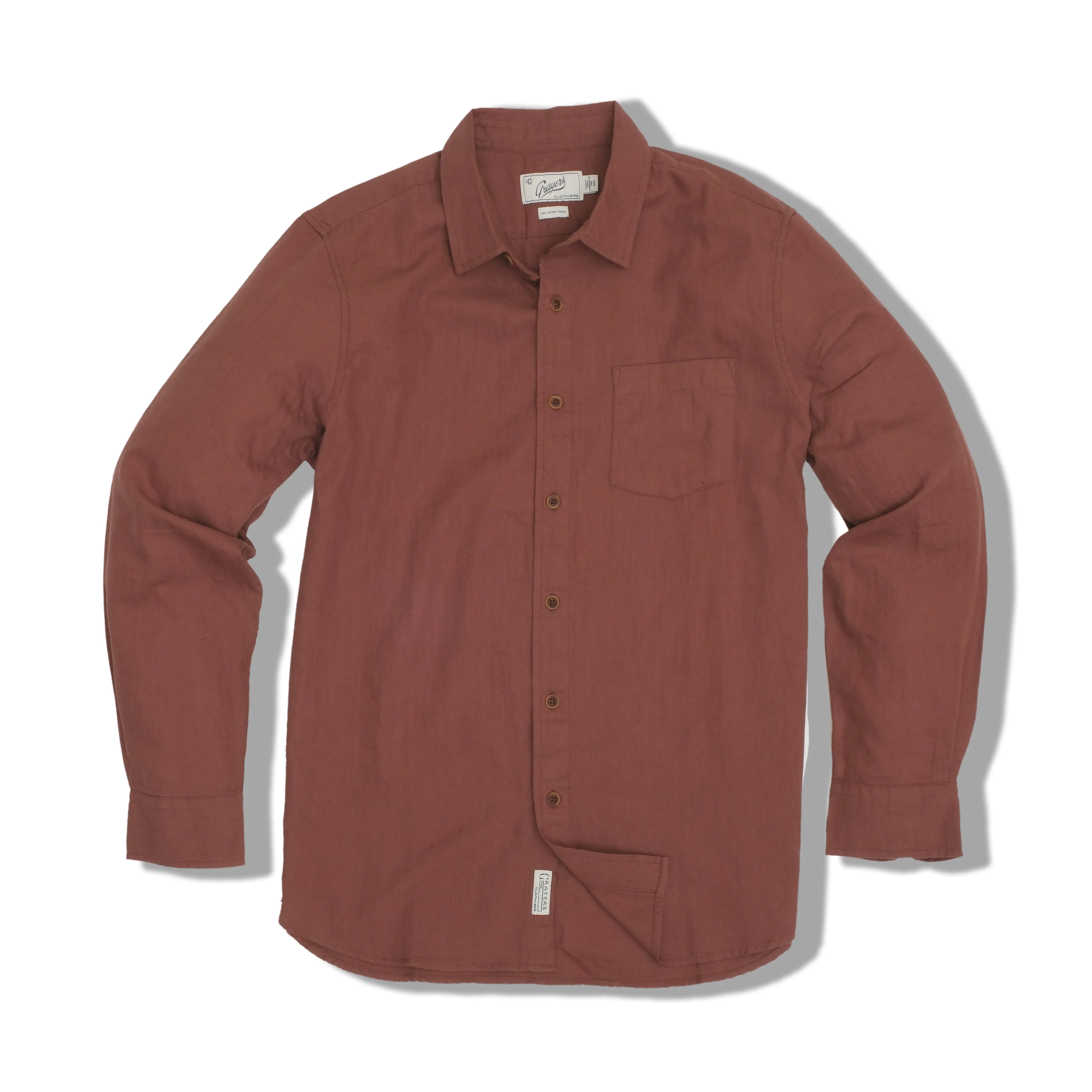 EcoFriendlyMaterial Lightweight Powerloom Shirt - Marron