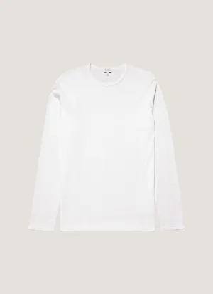 Simple Yet Elegant Men's Classic Long Sleeve T-shirt in White