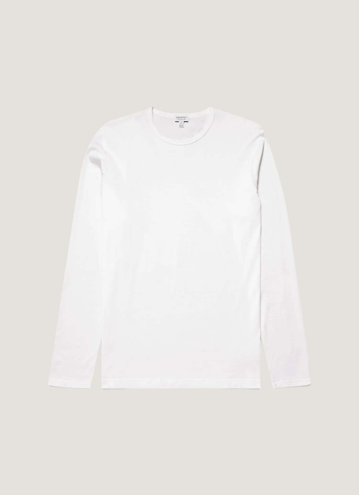 Simple Yet Elegant Men's Classic Long Sleeve T-shirt in White