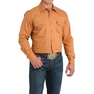 Cinch Men's L/S Modern Fit Stripe Western Snap Shirt in Brown Unisex