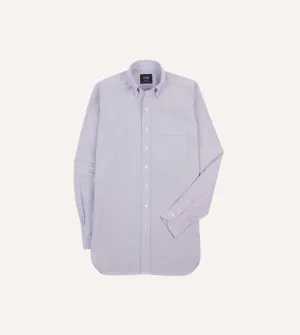 Lilac Cotton Oxford Cloth Button-Down Shirt Spandex Enhanced Elasticity