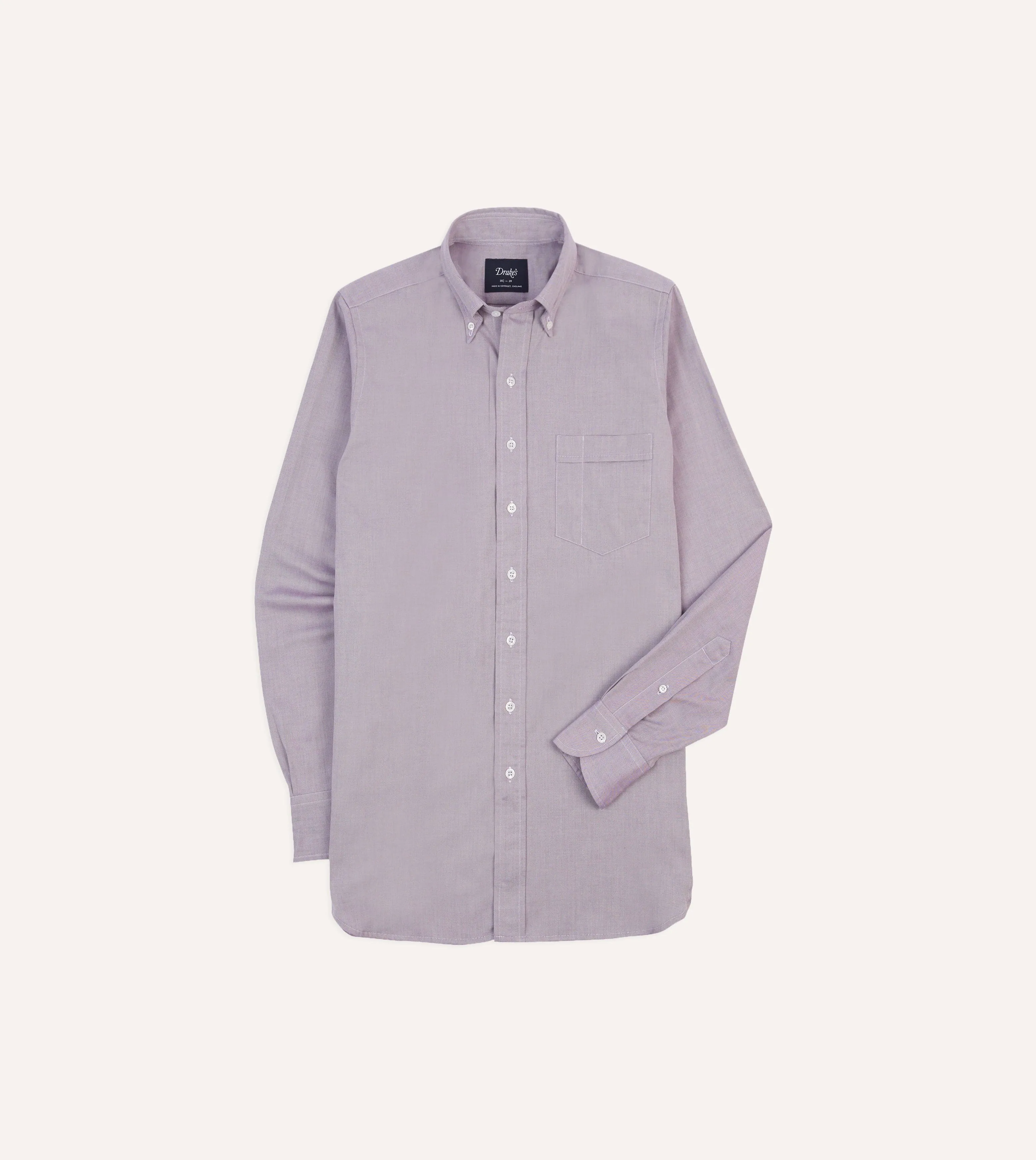 Seasonal Trend Solid color purity Lilac Pinpoint Oxford Cotton Cloth Button-Down Shirt