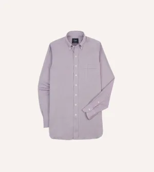 Seasonal Trend Solid color purity Lilac Pinpoint Oxford Cotton Cloth Button-Down Shirt