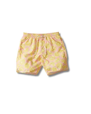 Limonata Eco Swim Trunk 6" - Pink Lemonade Light Fit Wear Secure Zipper Closure