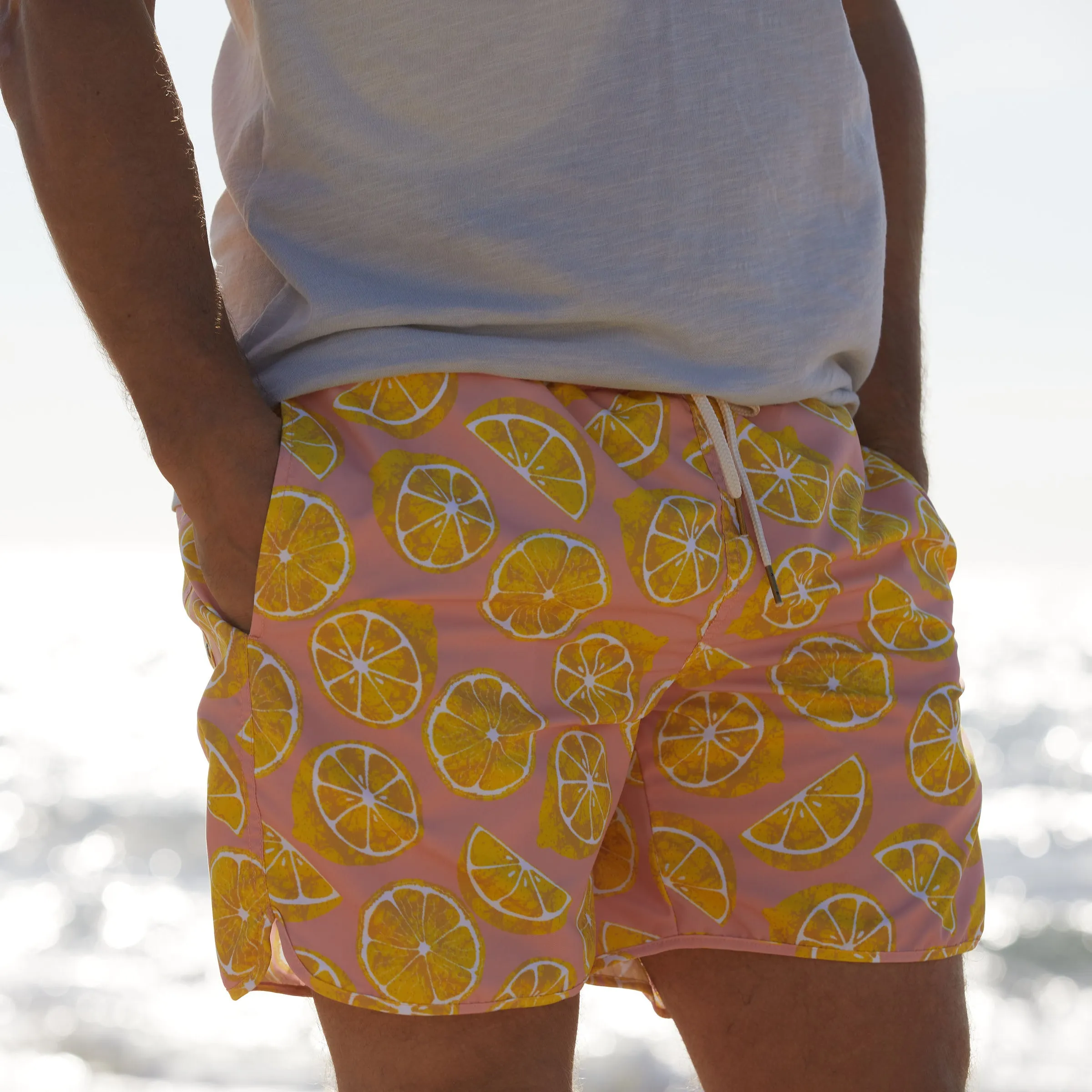 Limonata Eco Swim Trunk 8" - Pink Lemonade Warm Days Breeze Friendly