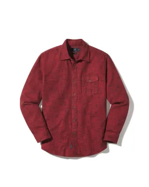 Easy and Relaxed Adjustable Hem Linear Slub Twill Shirt - Ketchup