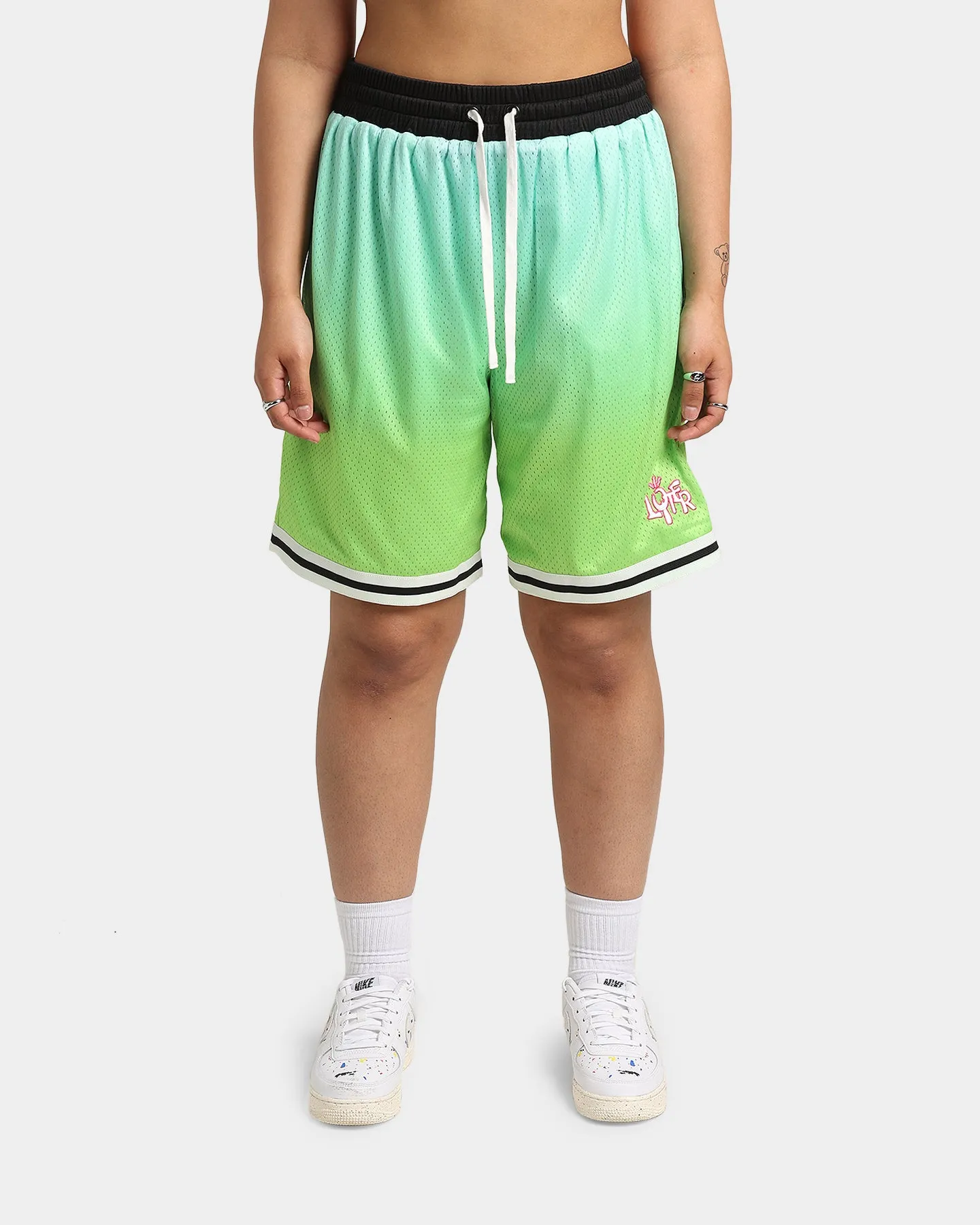 Loiter Gradient Basketball Shorts Green Low Bulk Waistband Hidden Storage Compartment