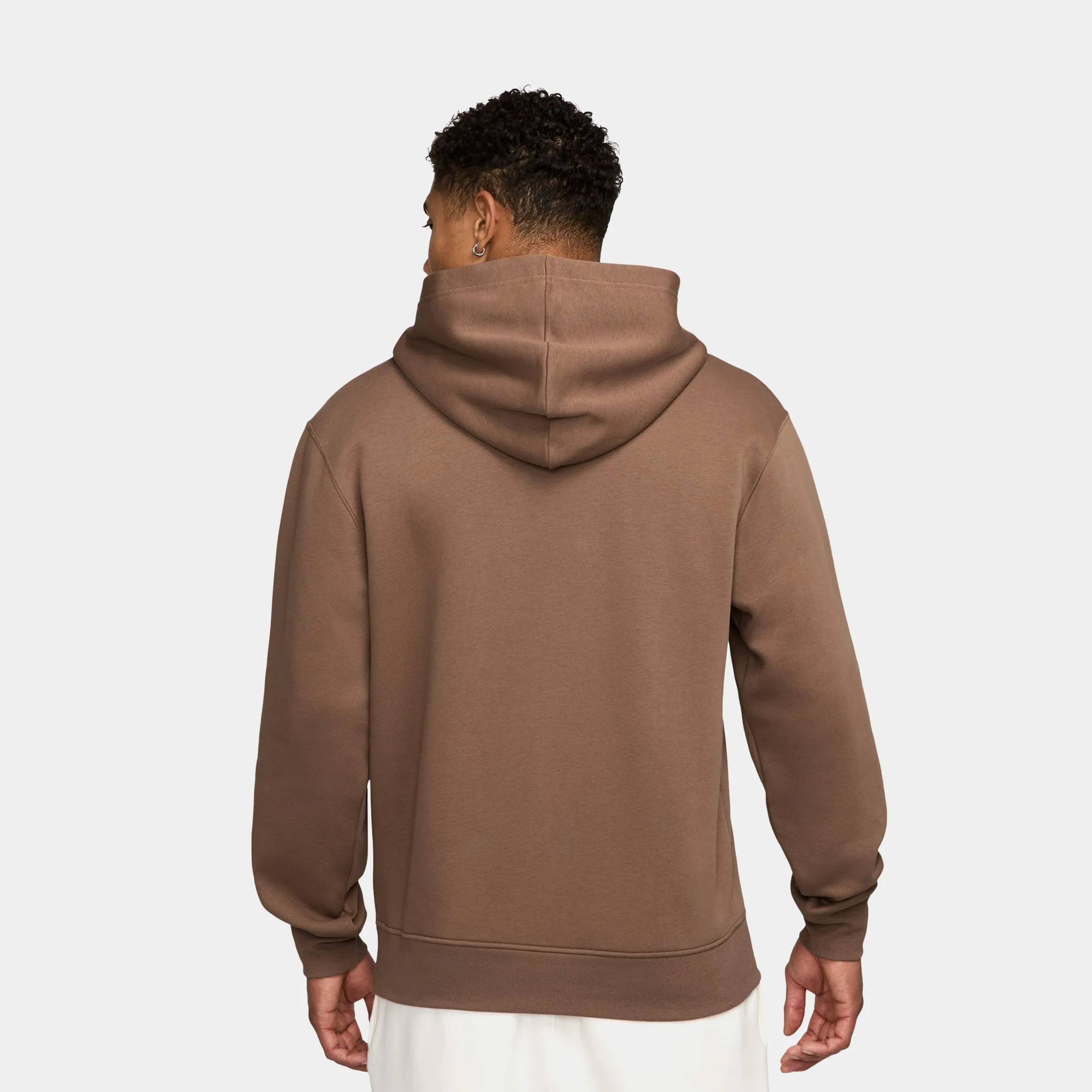 Brooklyn Fleece Pullover Mens Hoodie (Brown/White) Comfy Wearable Warm Layers