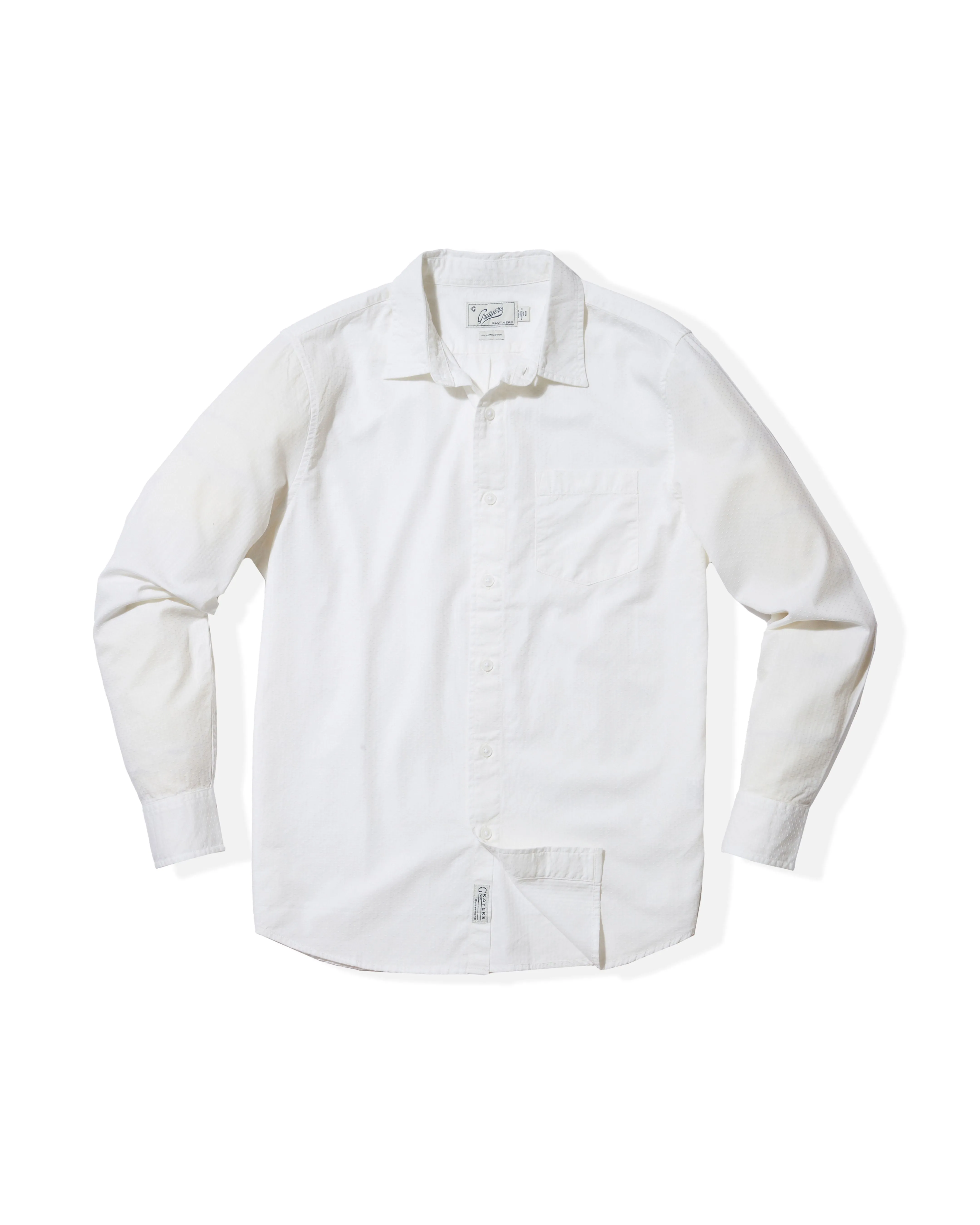 Lorenzo Dobby Weave Shirt - White Comfort Style