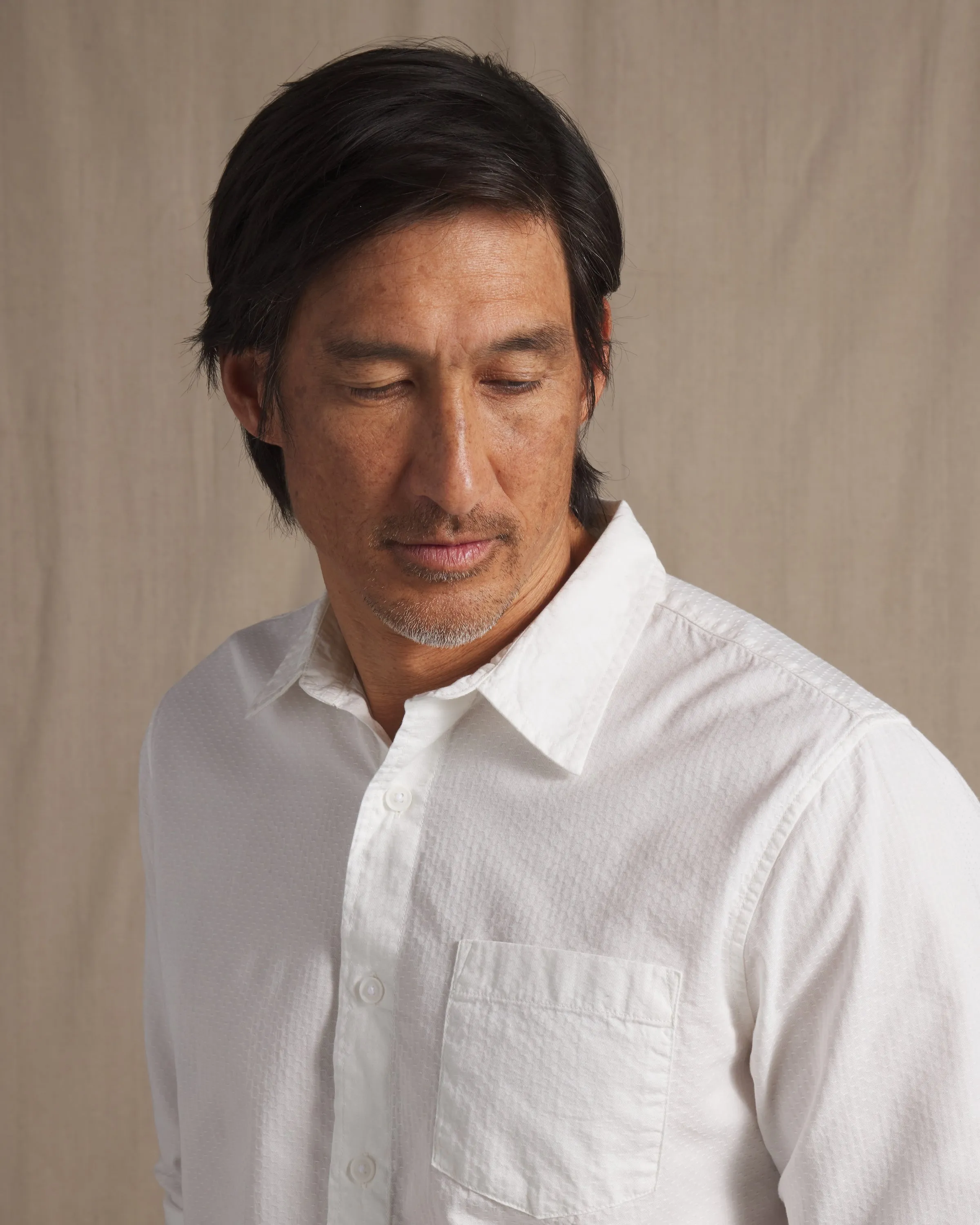 Stretch Fabric Technology Lorenzo Dobby Weave Shirt - White