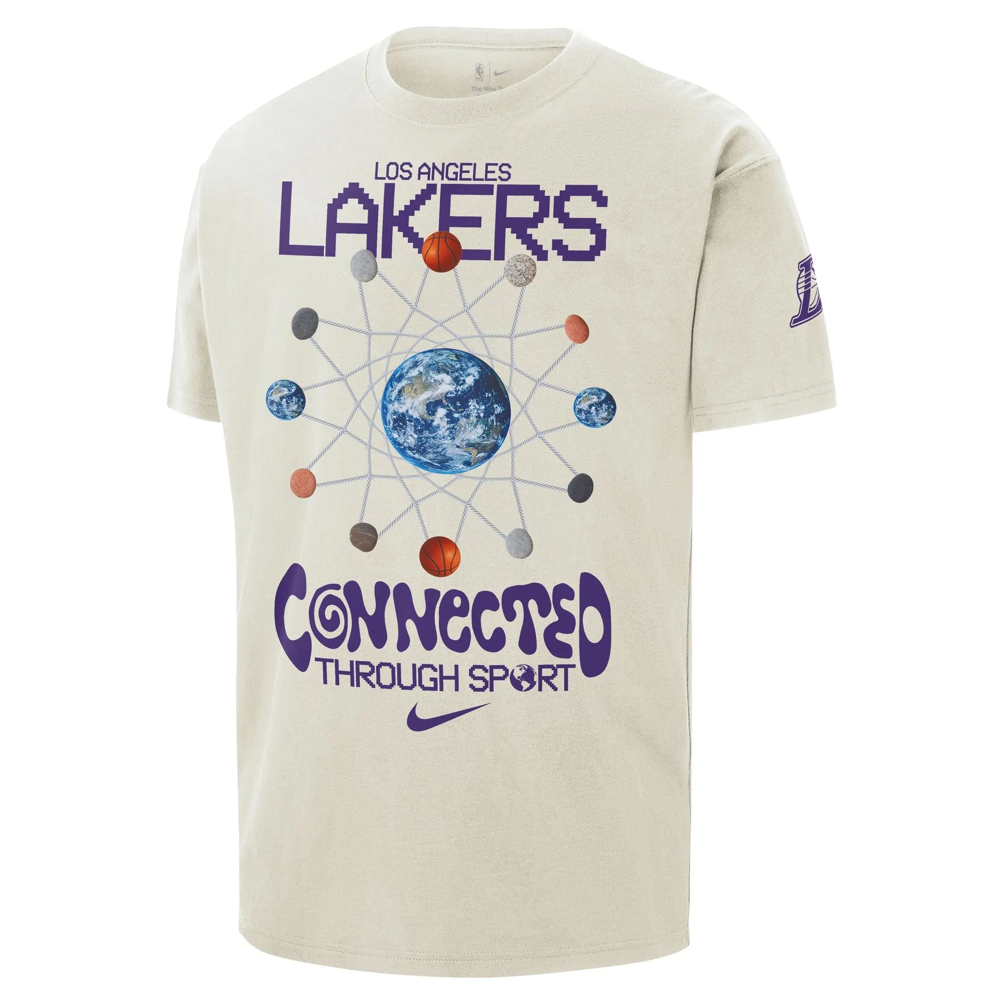Tubular Body Mapping Effortless Style Los Angeles Lakers Courtside Men's Nike NBA Max90 T-Shirt