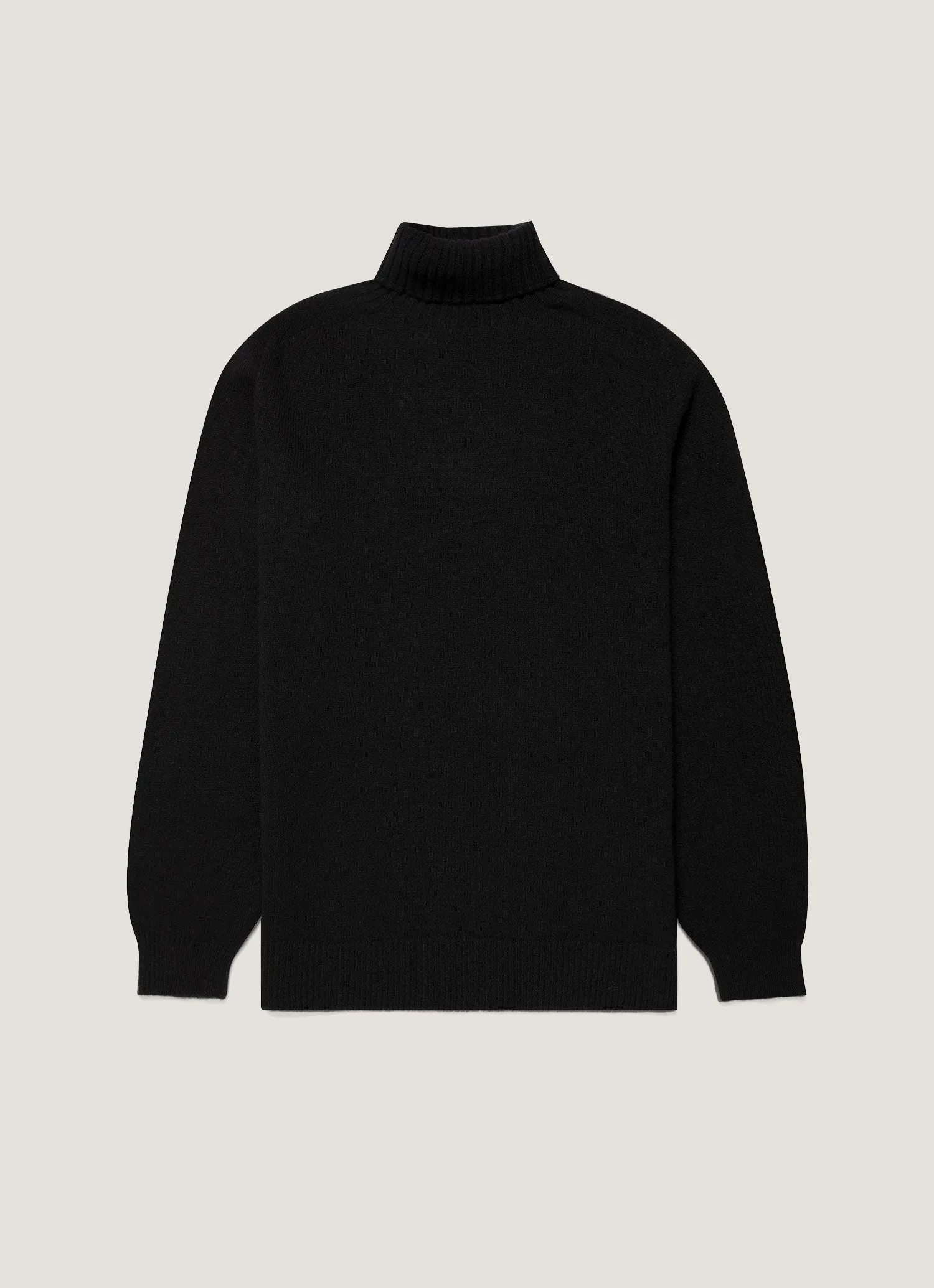 Men's Lambswool Roll Neck in Black Versatile Trend