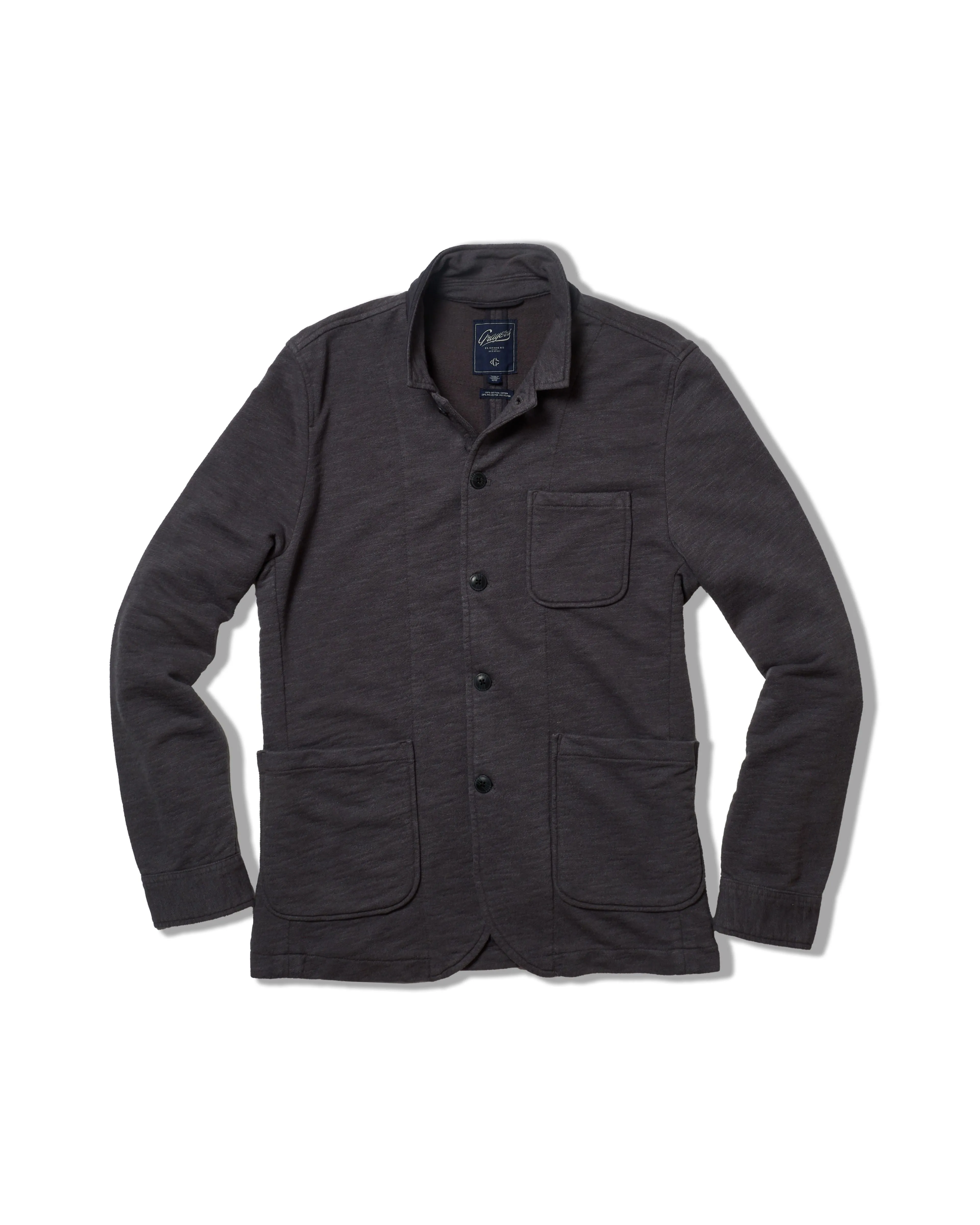 Casual Fit Silhouette QuickDryFinish Dunlop Stand Up Collar Terry Blazer - Castlerock