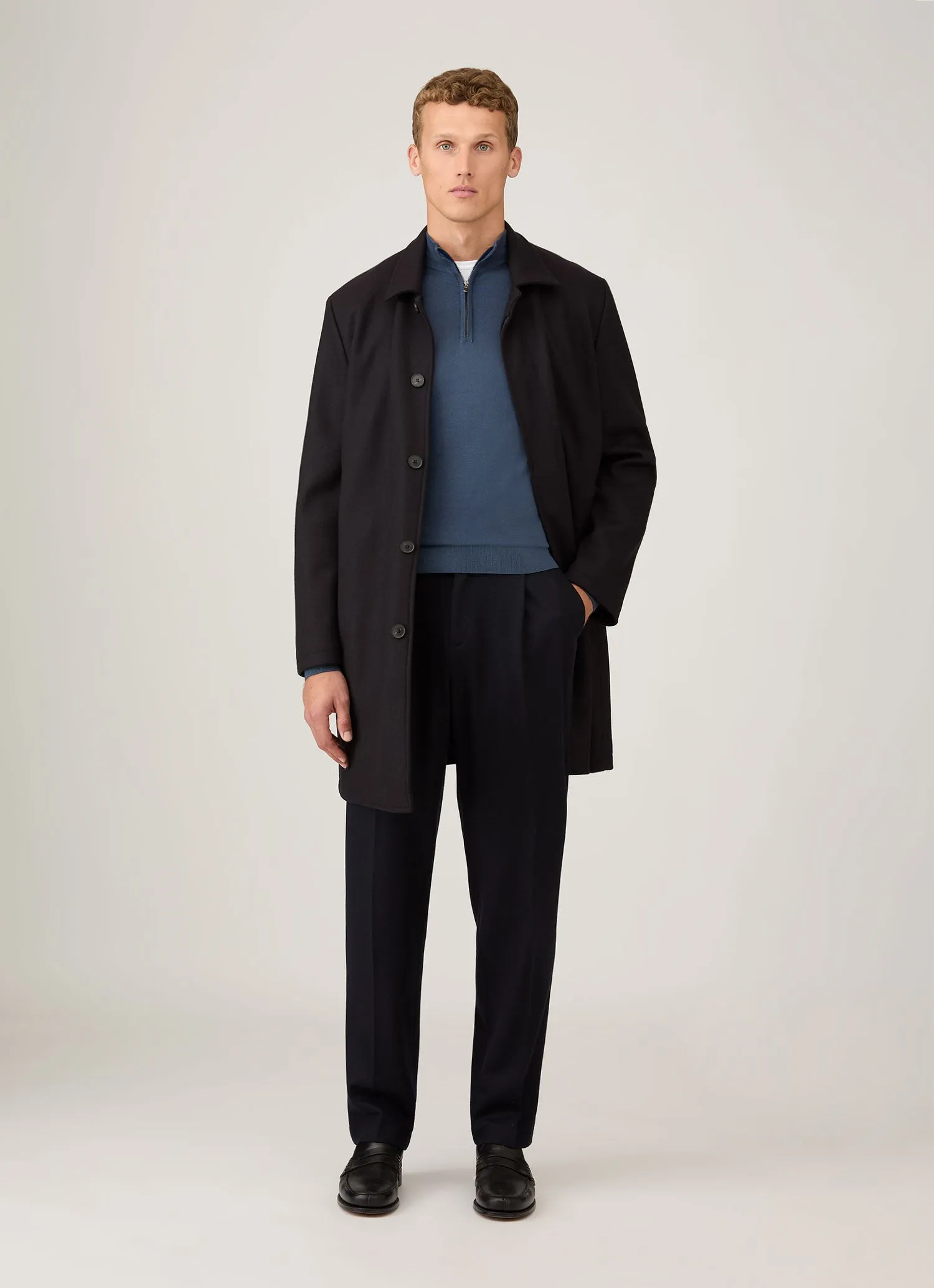 WrinkleResistant Finish Cold Layer Men's Extra-Fine Merino Zip Neck in Slate Blue