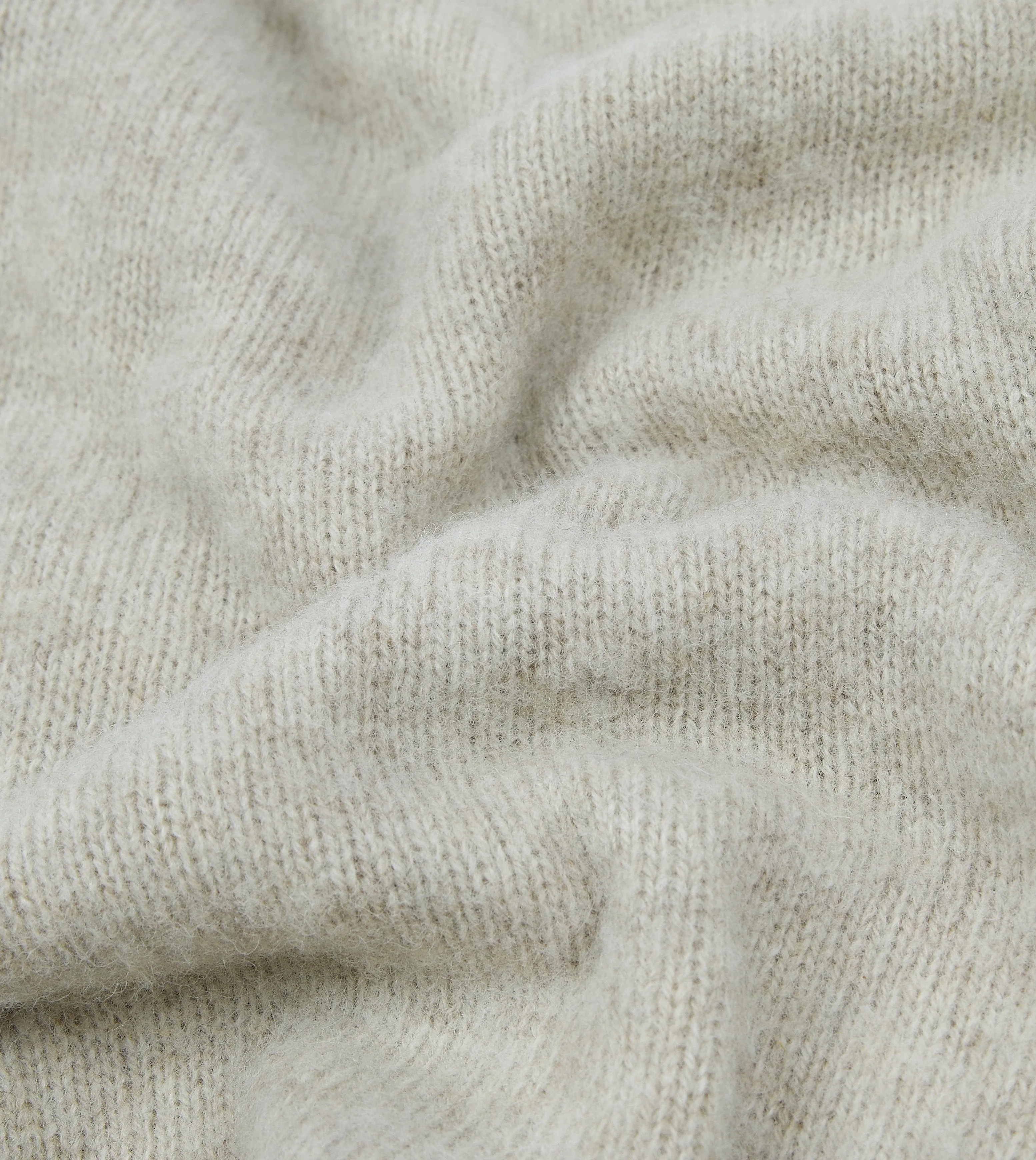 StretchWeave Fabric Stone Brushed Shetland Crew Neck Jumper