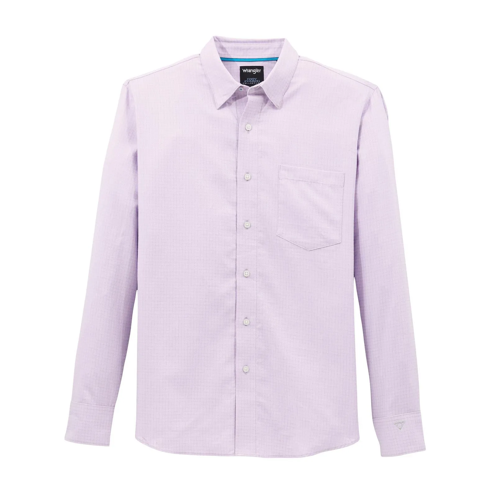 Wrangler Men's L/S Cody Johnson Button Down Shirt in Lilac (Available in Tall Sizes) Simple yet stylish