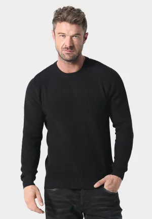 Caney Black Knitwear Heat Retention Technology Breathable Mesh Panels