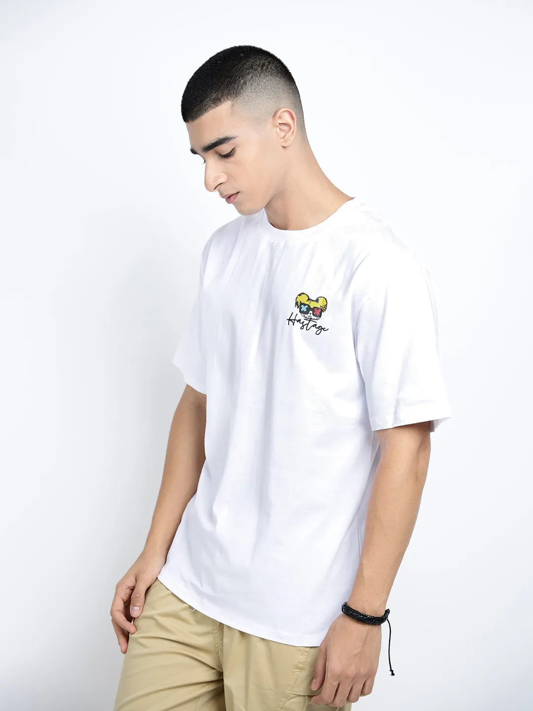 Relaxed Fashion Men's Graphic Print White Short Sleeves Round Neck Regular Fit T-Shirt