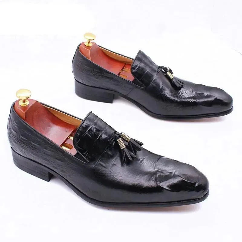 Neat Design Luxury Leather Loafer Shoes With Tassels
