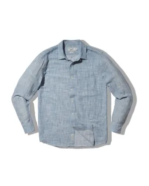 Madras Cottage Loom Chambray Shirt - Blue Chambray Stripe Tagless Comfort Top Rated