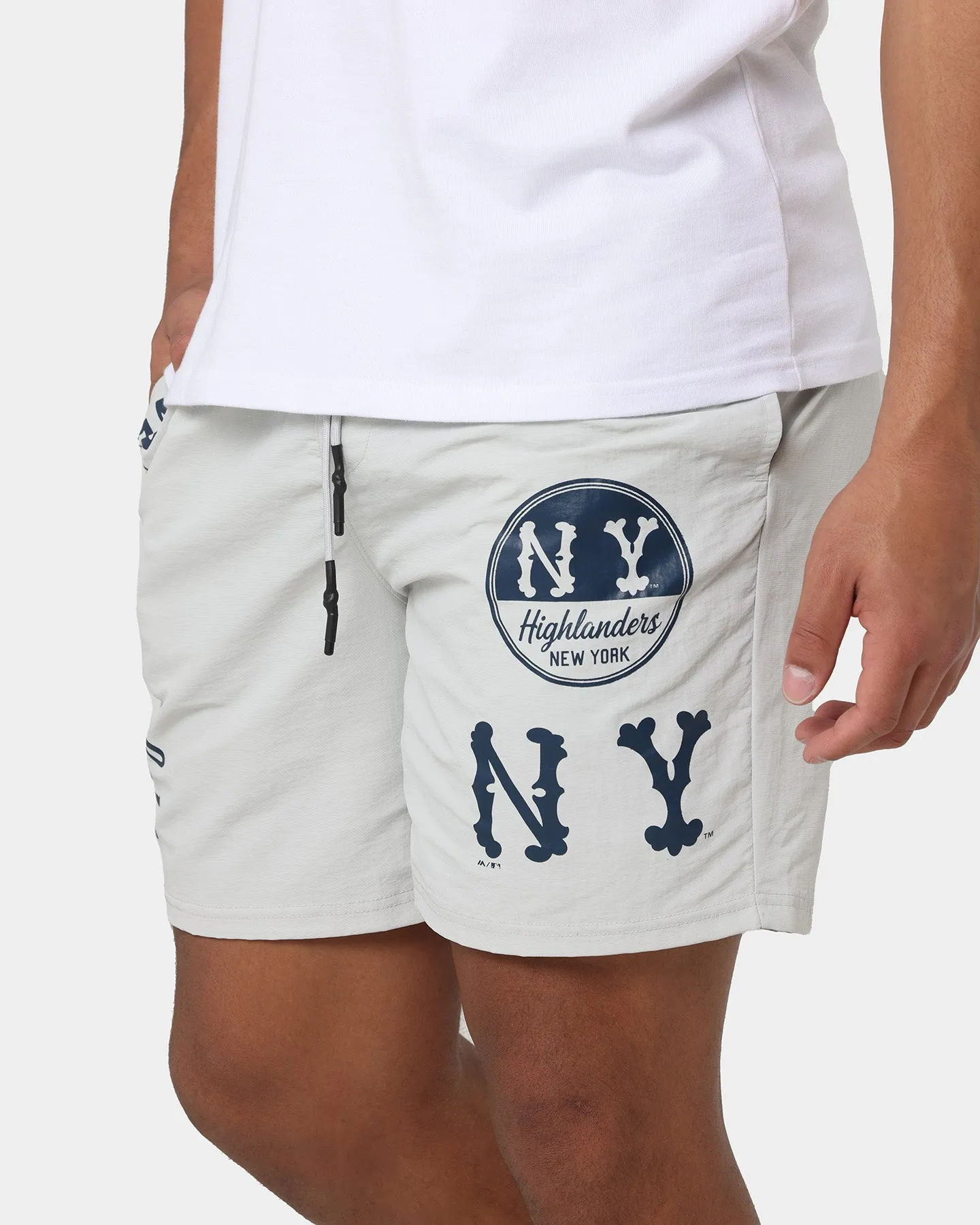 Majestic Athletic New York Highlanders Nylon Shorts Cool Grey Waterproof Feature